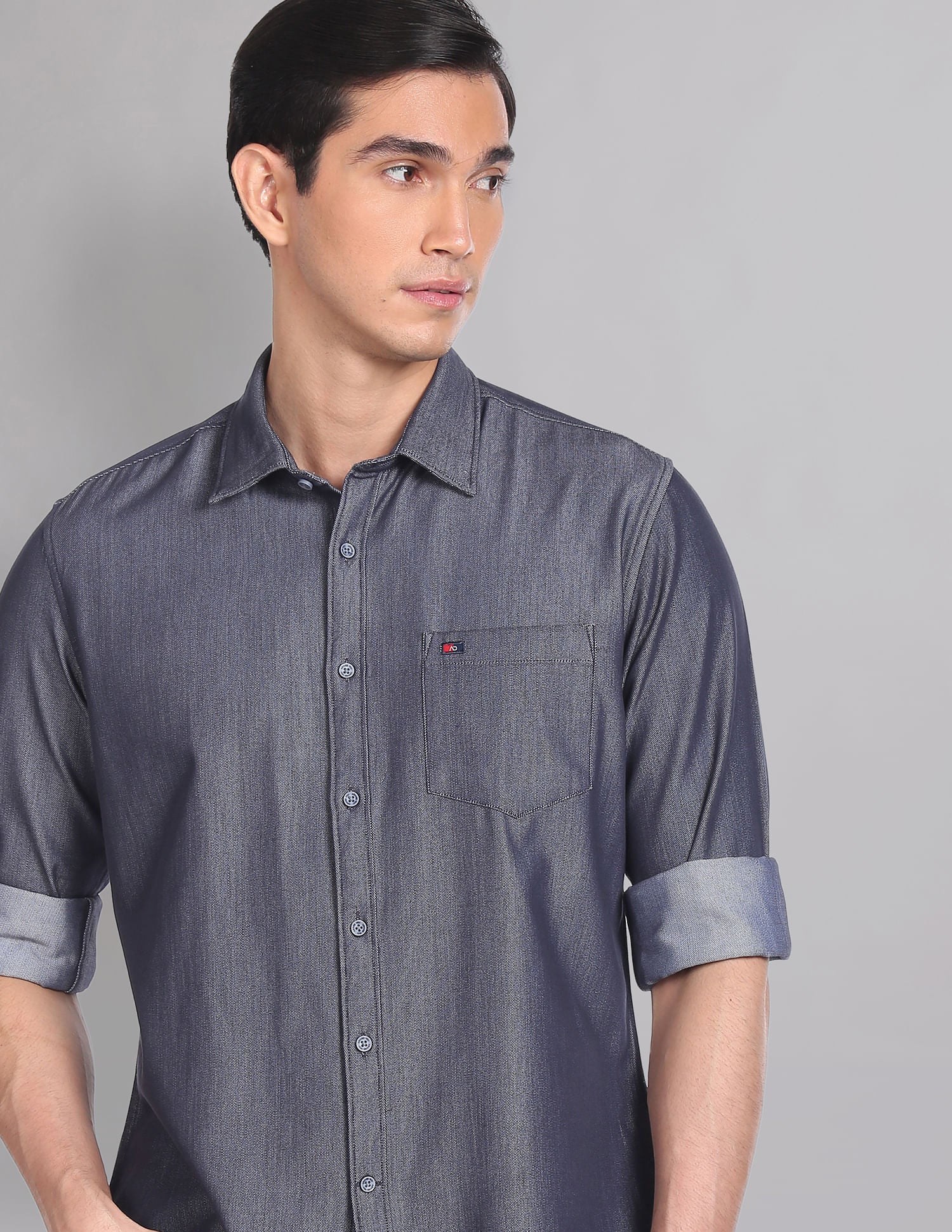 Everyday Wear Knit Solid Slim Fit Casual Shirt