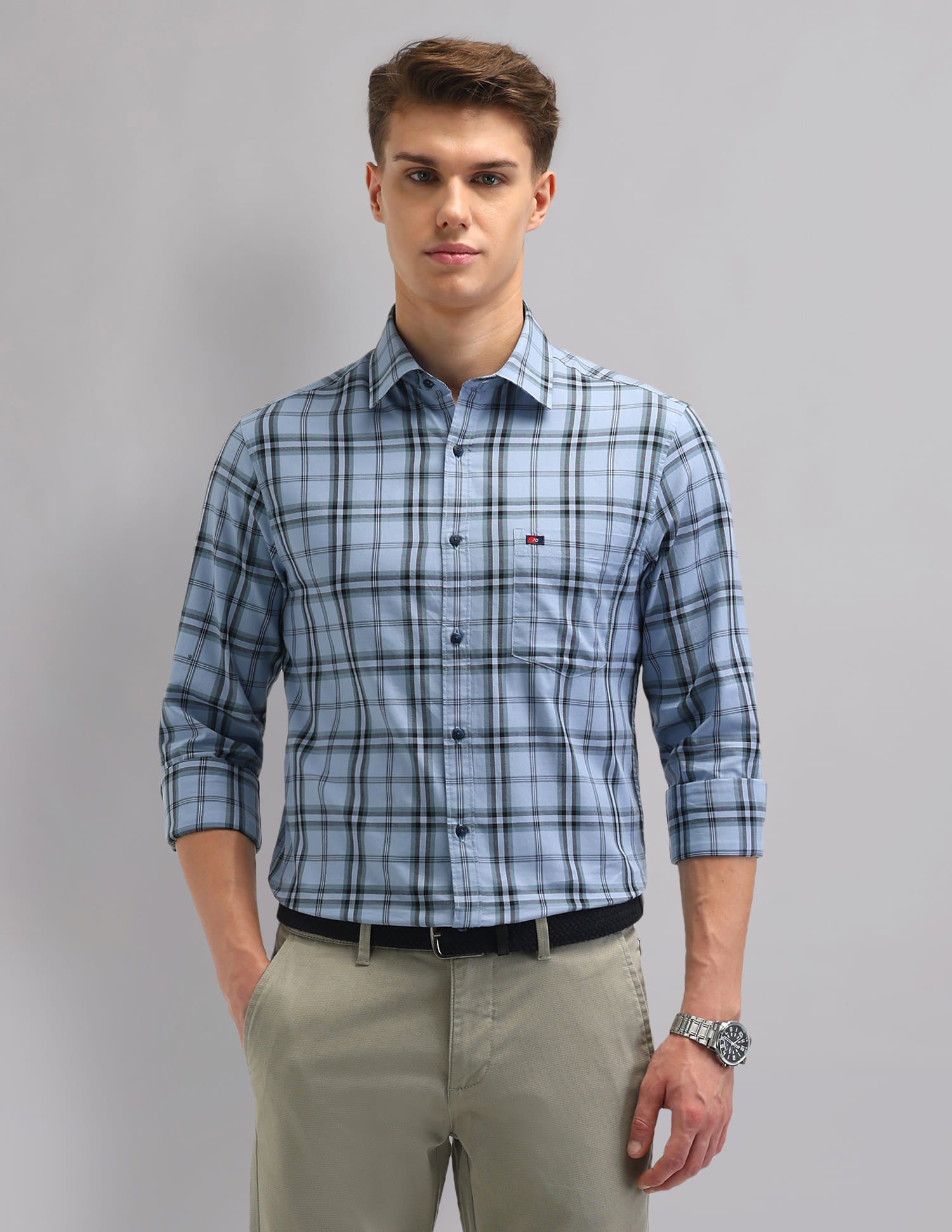 Corporate Sharp Modern Slim Fit Checked Shirt