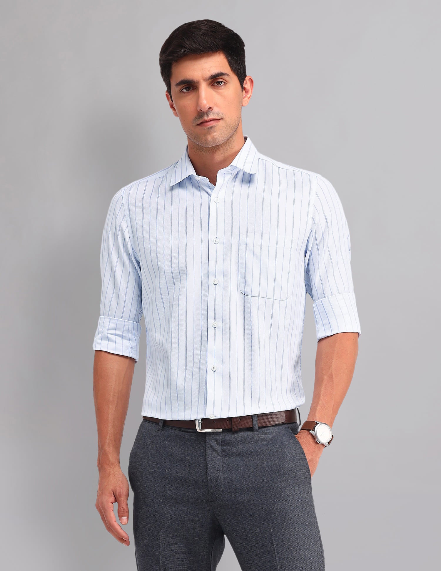 Regular Fit Vertical Striped Shirt