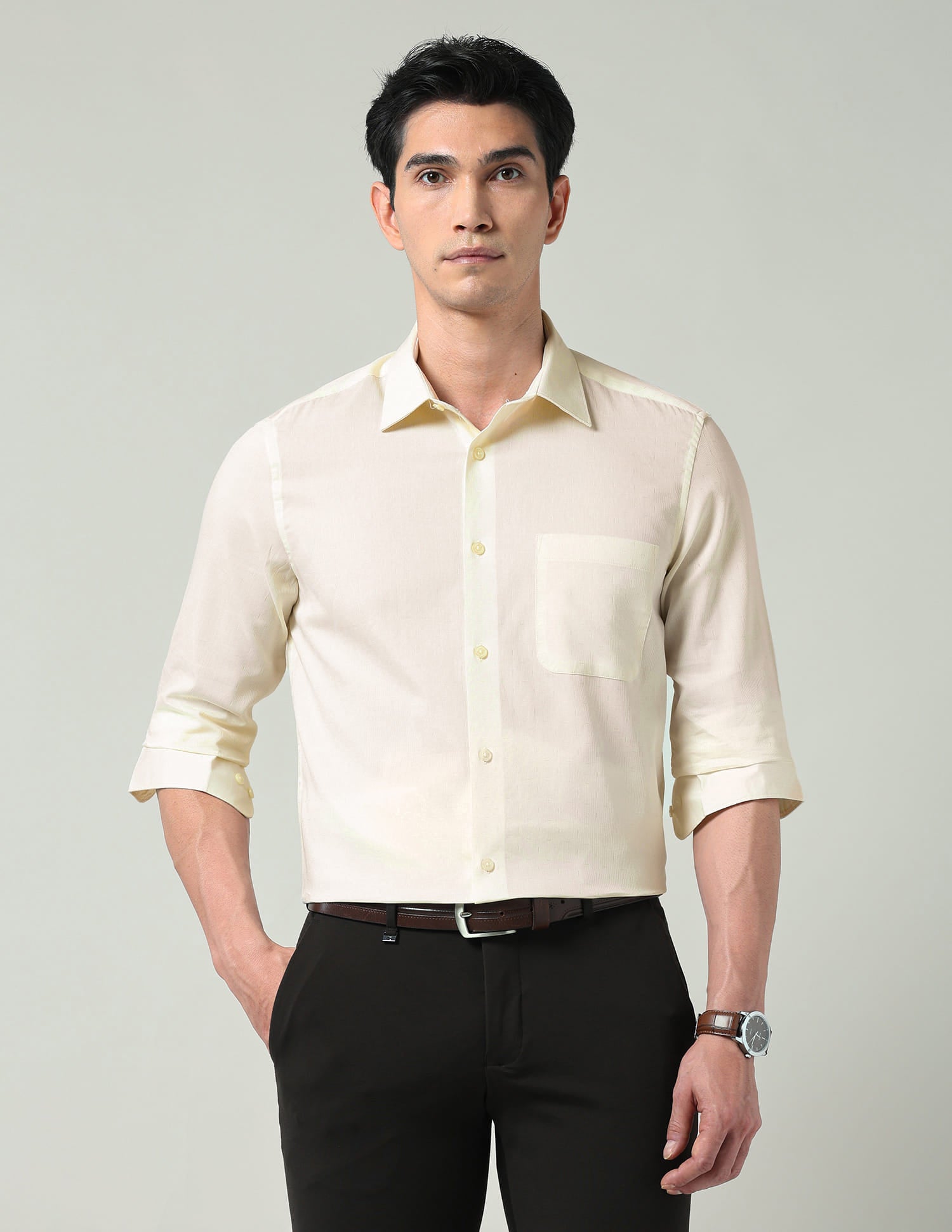 Solid Dobby Regular Fit Shirt