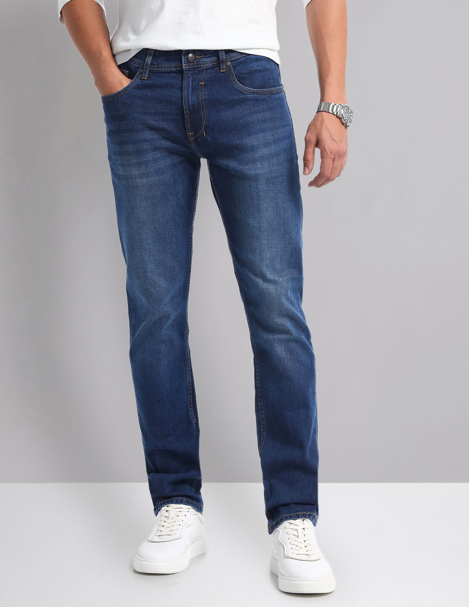 Stone Wash Slim Fit Jeans