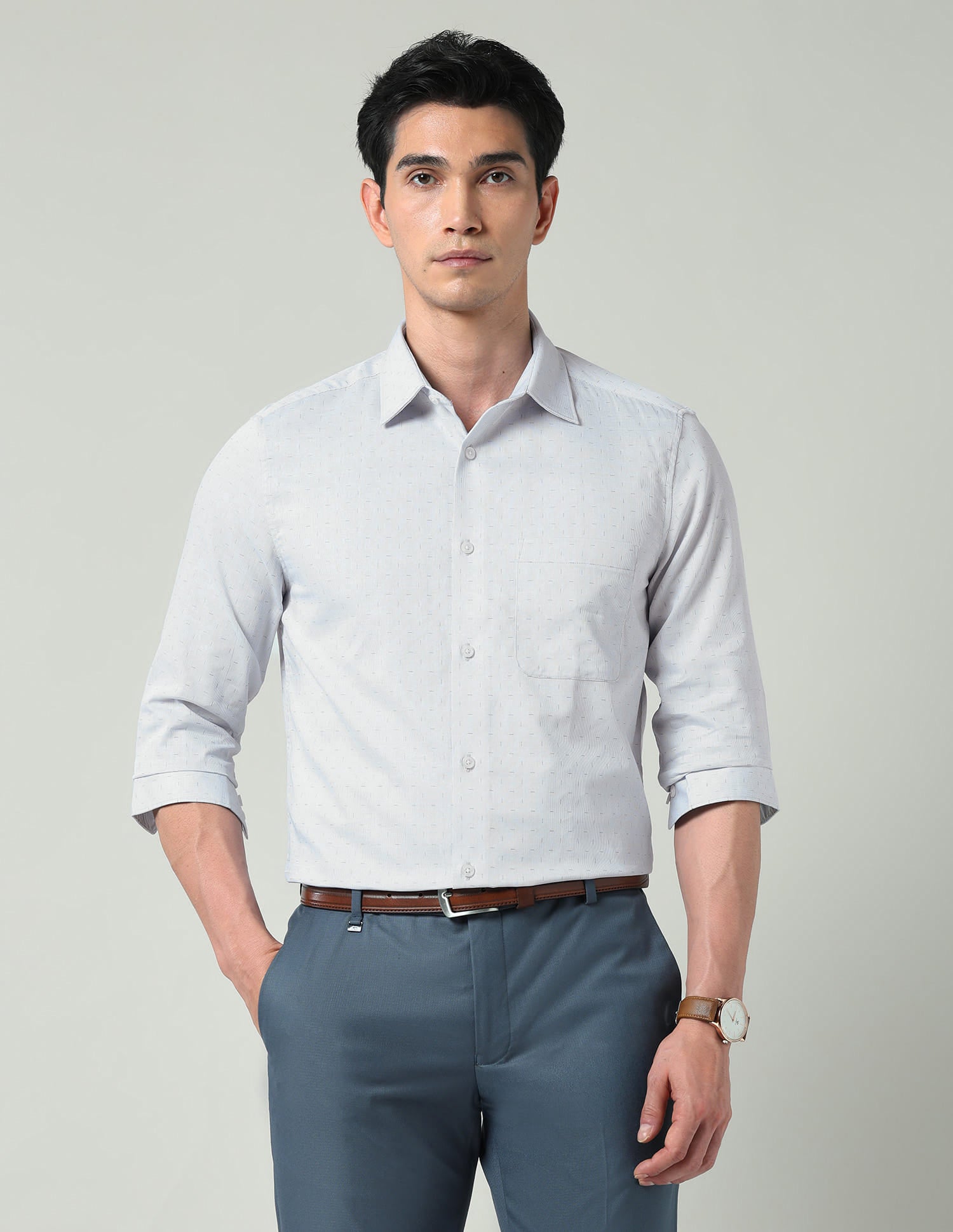 Power Pulse Solid Dobby Regular Fit Shirt