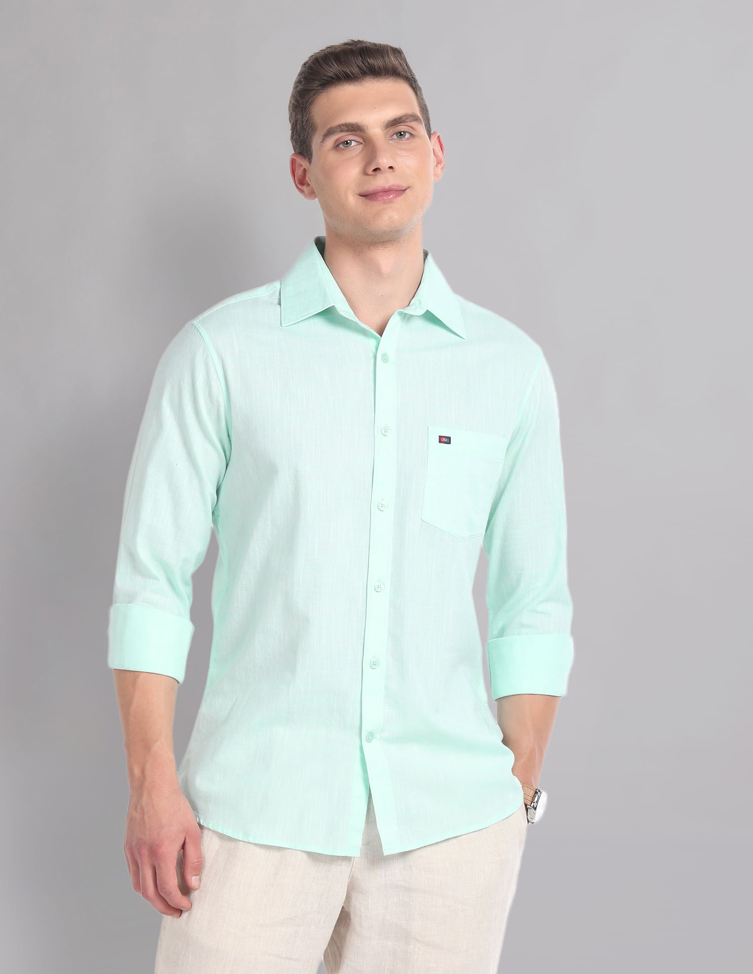 Playfully Patterned Slim Fit Summer Shirt