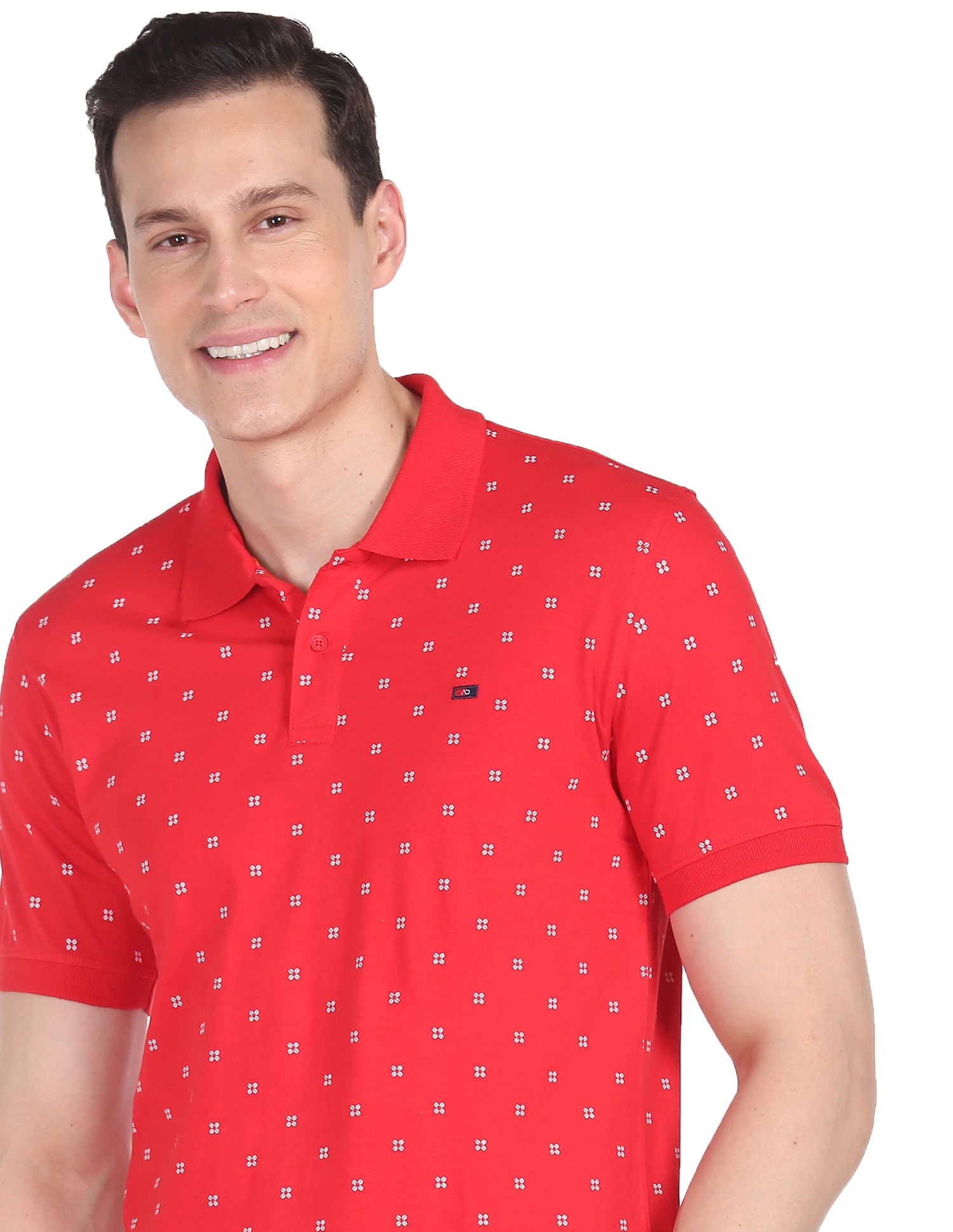 Daily Style Cotton Geometrical Print Polo Shirt