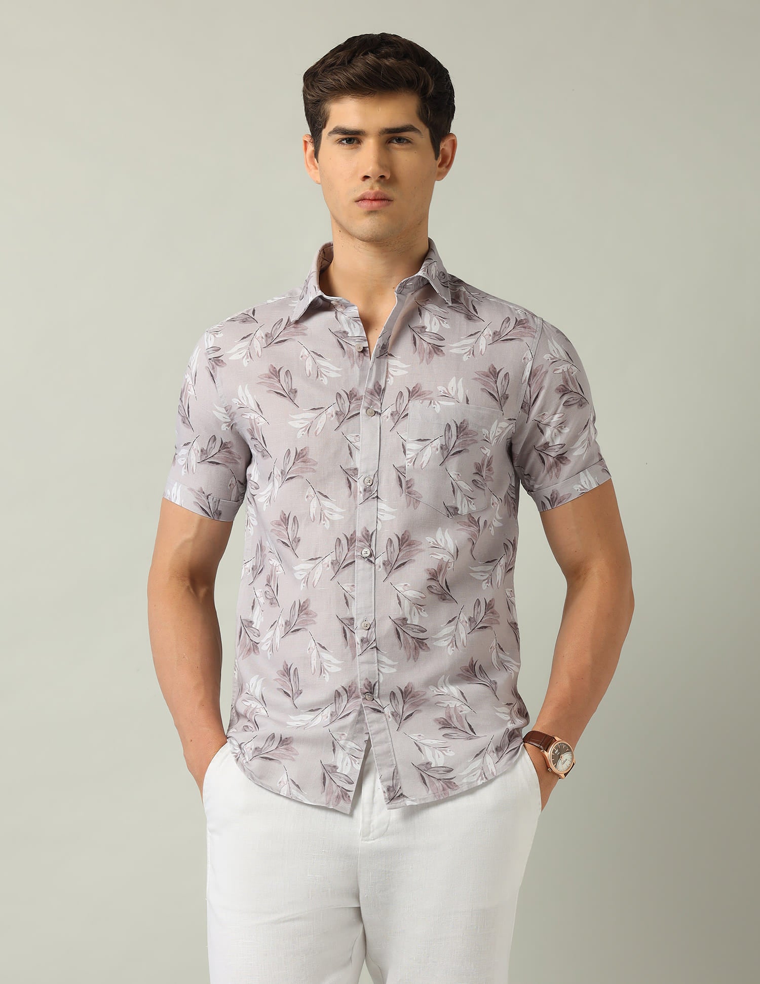 Floral Printed Modern Slim Fit Shirt