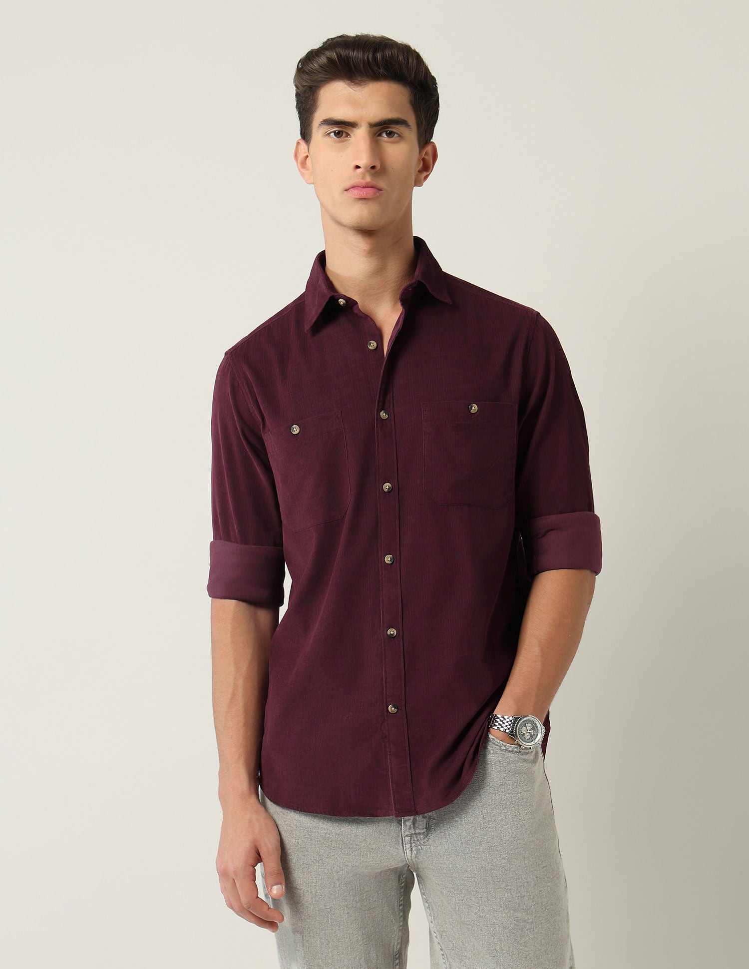 City Adventure Modern Slim Fit Corduroy Shirt