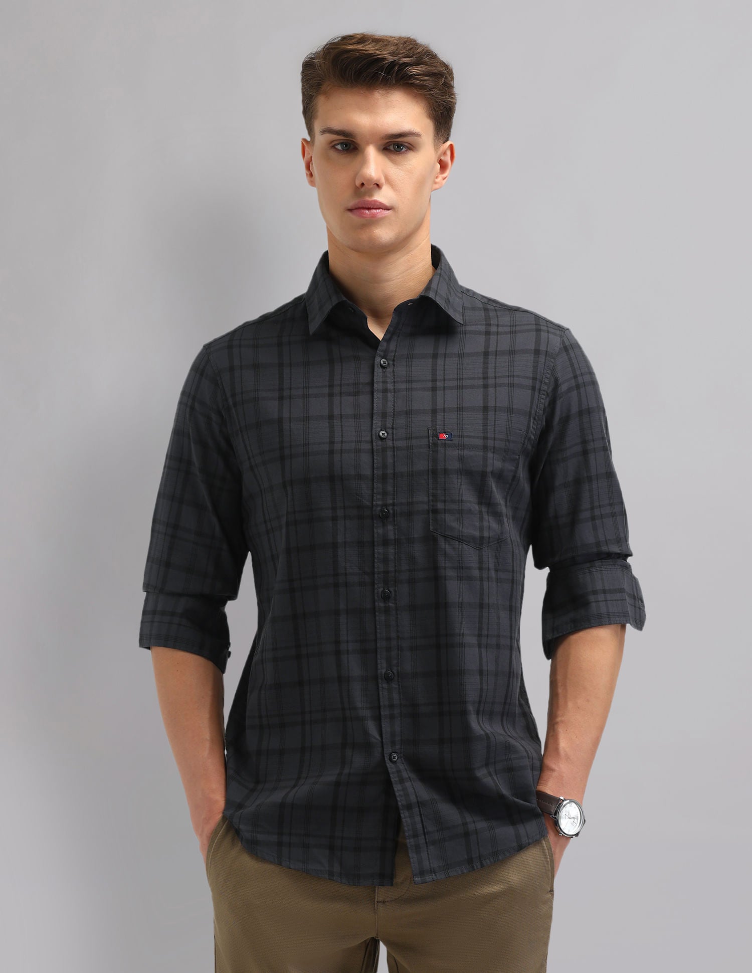 Corporate Sharp Modern Slim Fit Checked Shirt