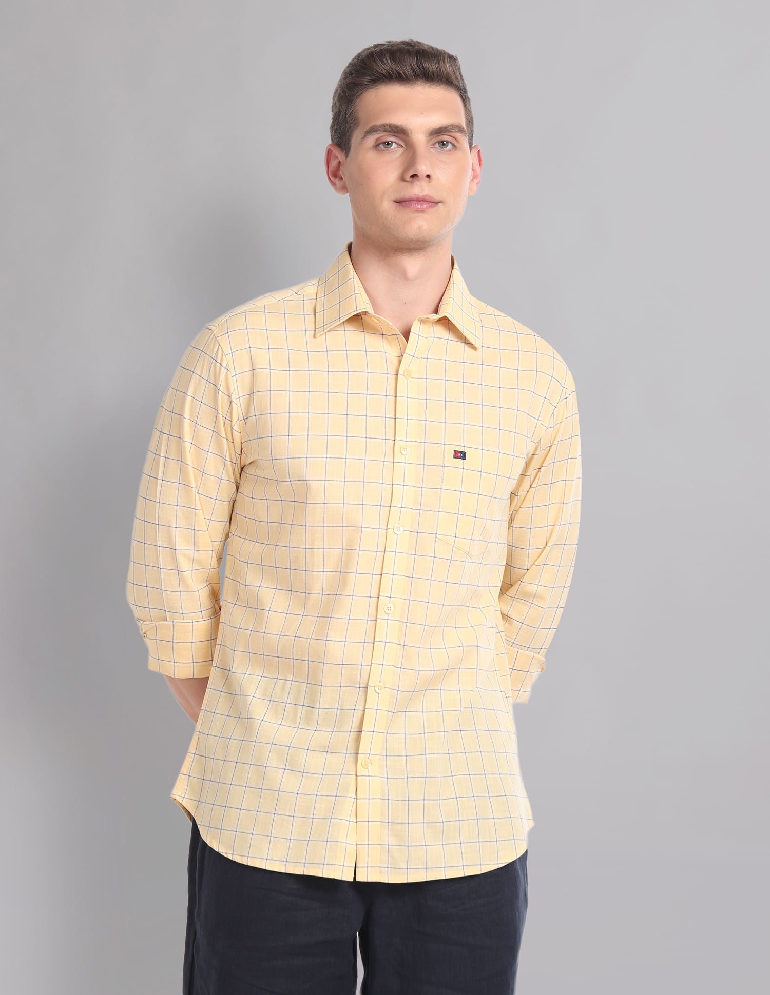 Modern-Edged Tartan Check Cotton Summer Shirt