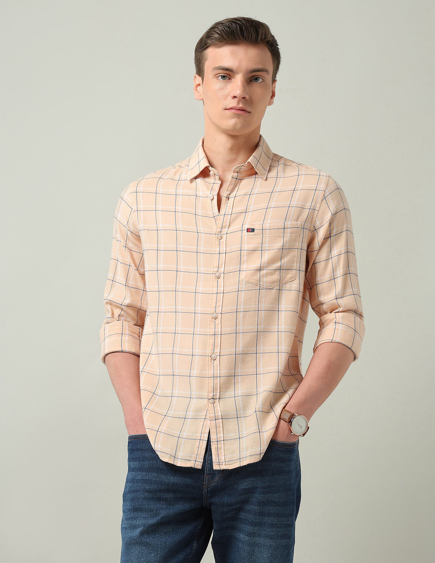 Modern Slim Fit Checked Shirt