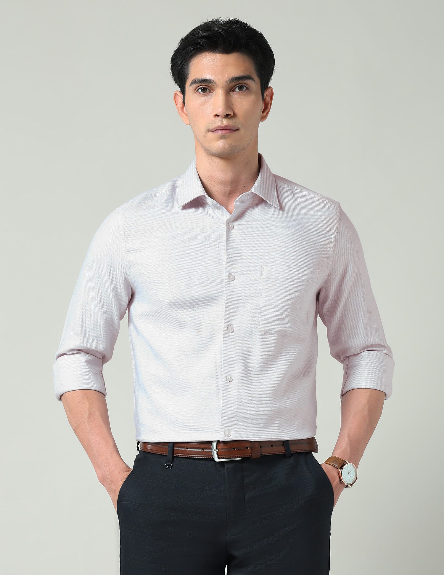 Everyday Luxe Solid Twill Regular Fit Shirt