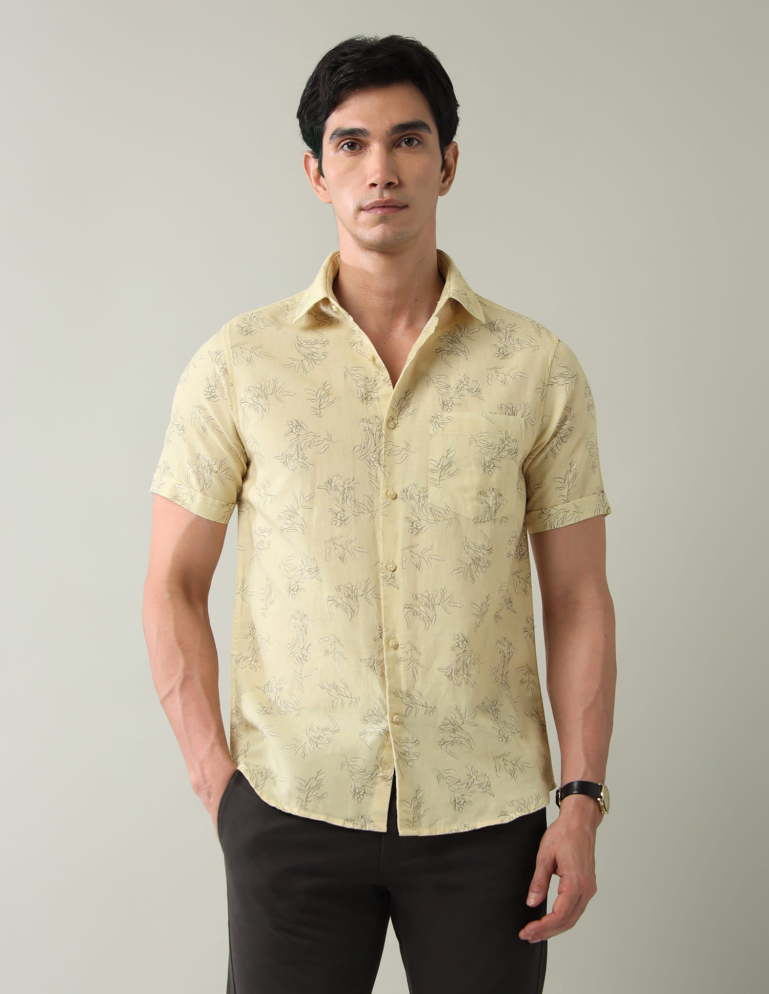 Paisley Powered Floral Printed Slim Fit Shirt