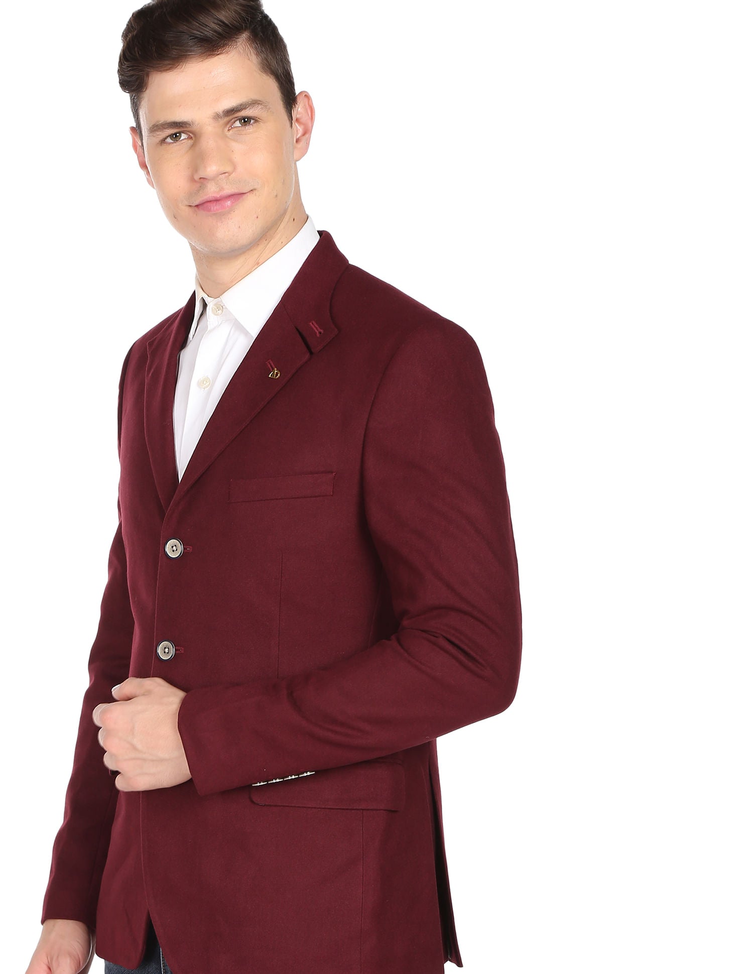 Modern Luxe Solid Twill Convertible Collar Blazer