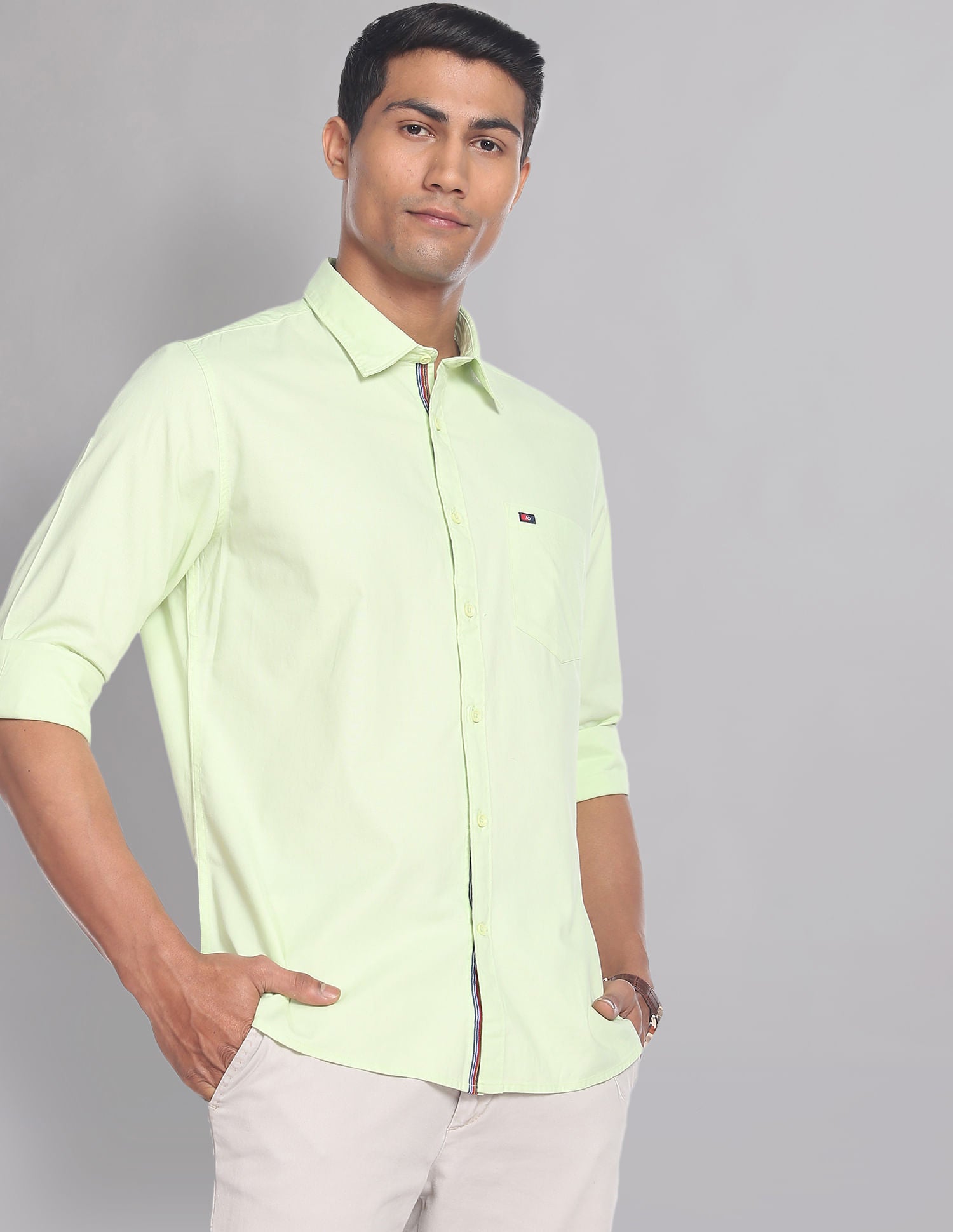 Classic Slim Fit Soladel UV Stretch Oxford Casual Shirt