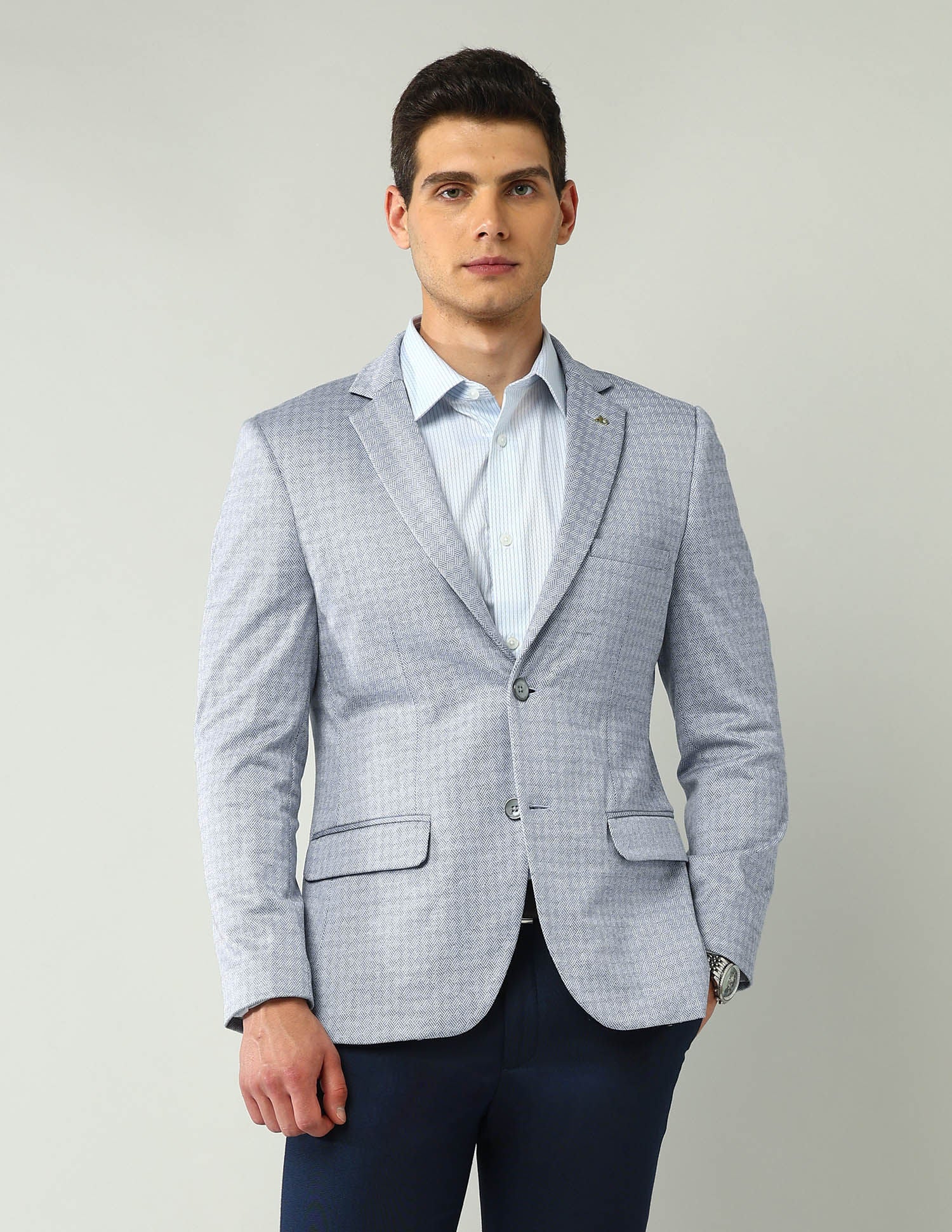 Office-Powered Tailored Fit Textured Blazer