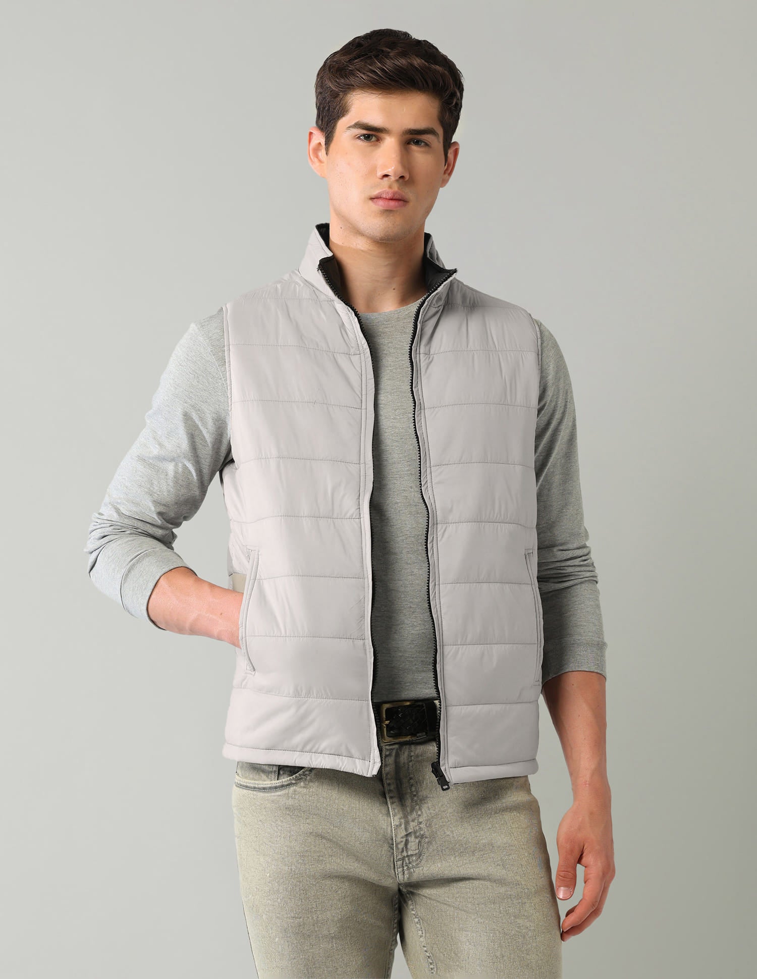Solid Regular Fit Puffer Jacket