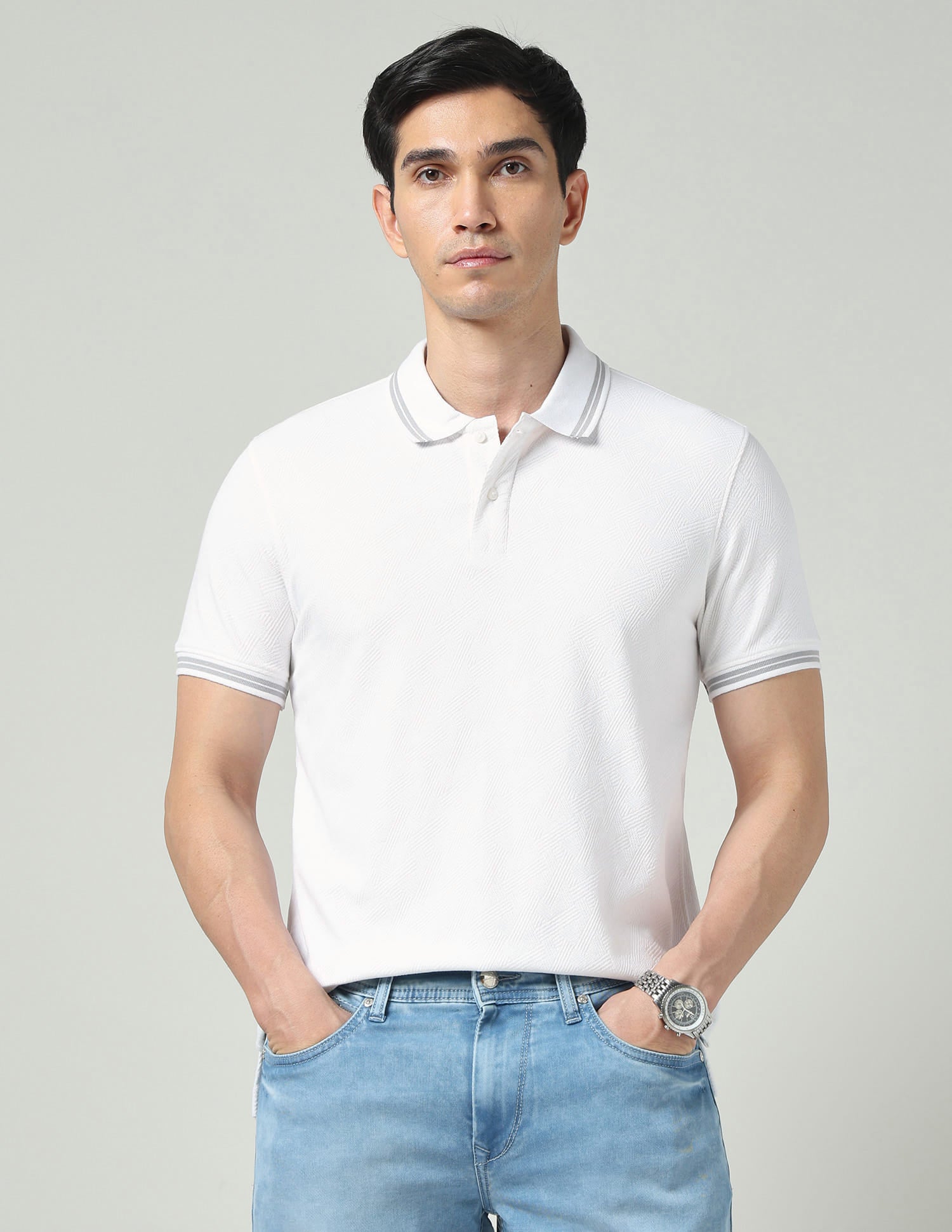 City Drift Textured Slim Fit Polo Shirt