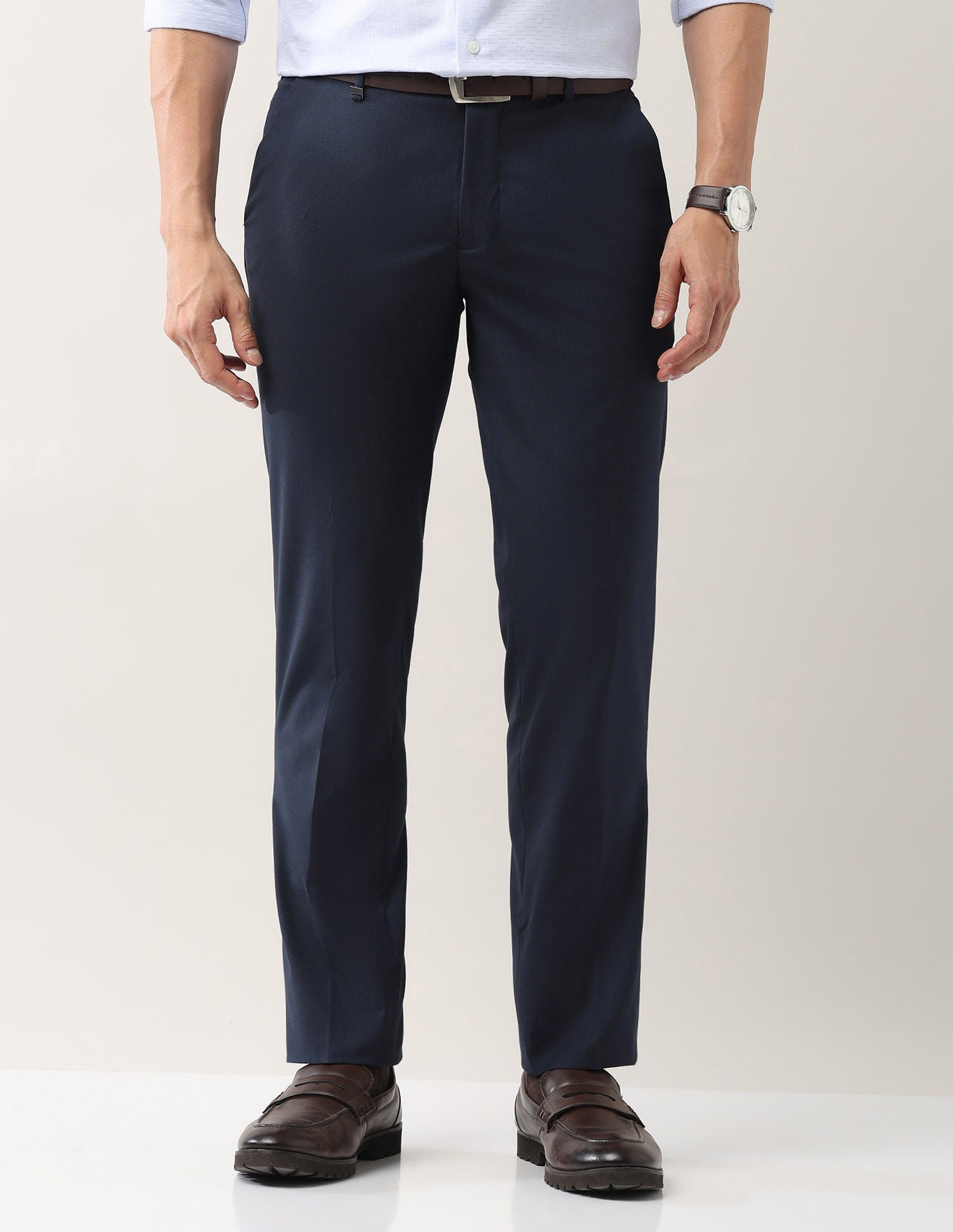 Everyday Wear Slim Fit Smart Flex Formal Trousers