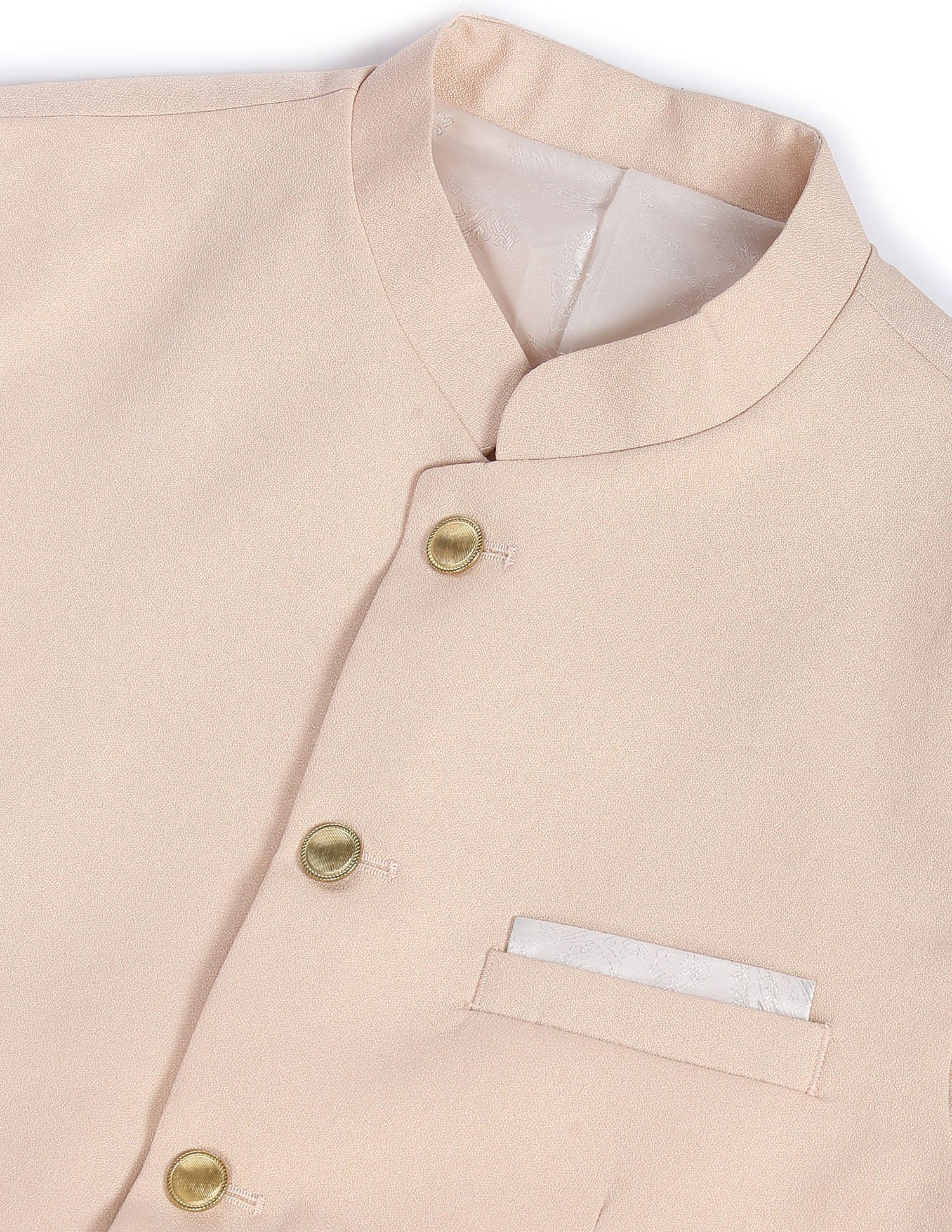 Fashion-Edged Textured Tailored Regular Fit Nehru Jacket