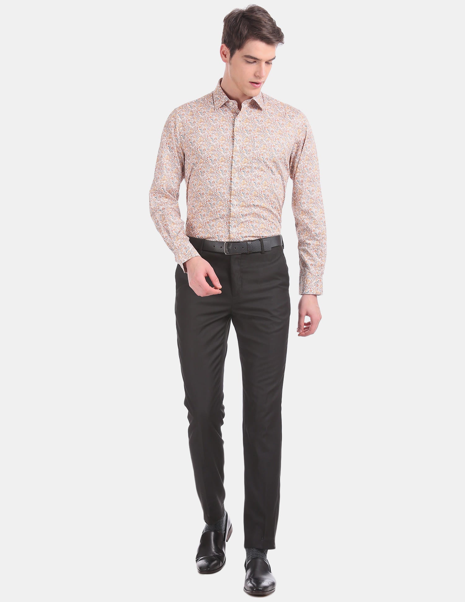 Paisley Print French Placket Cotton Casual Shirt