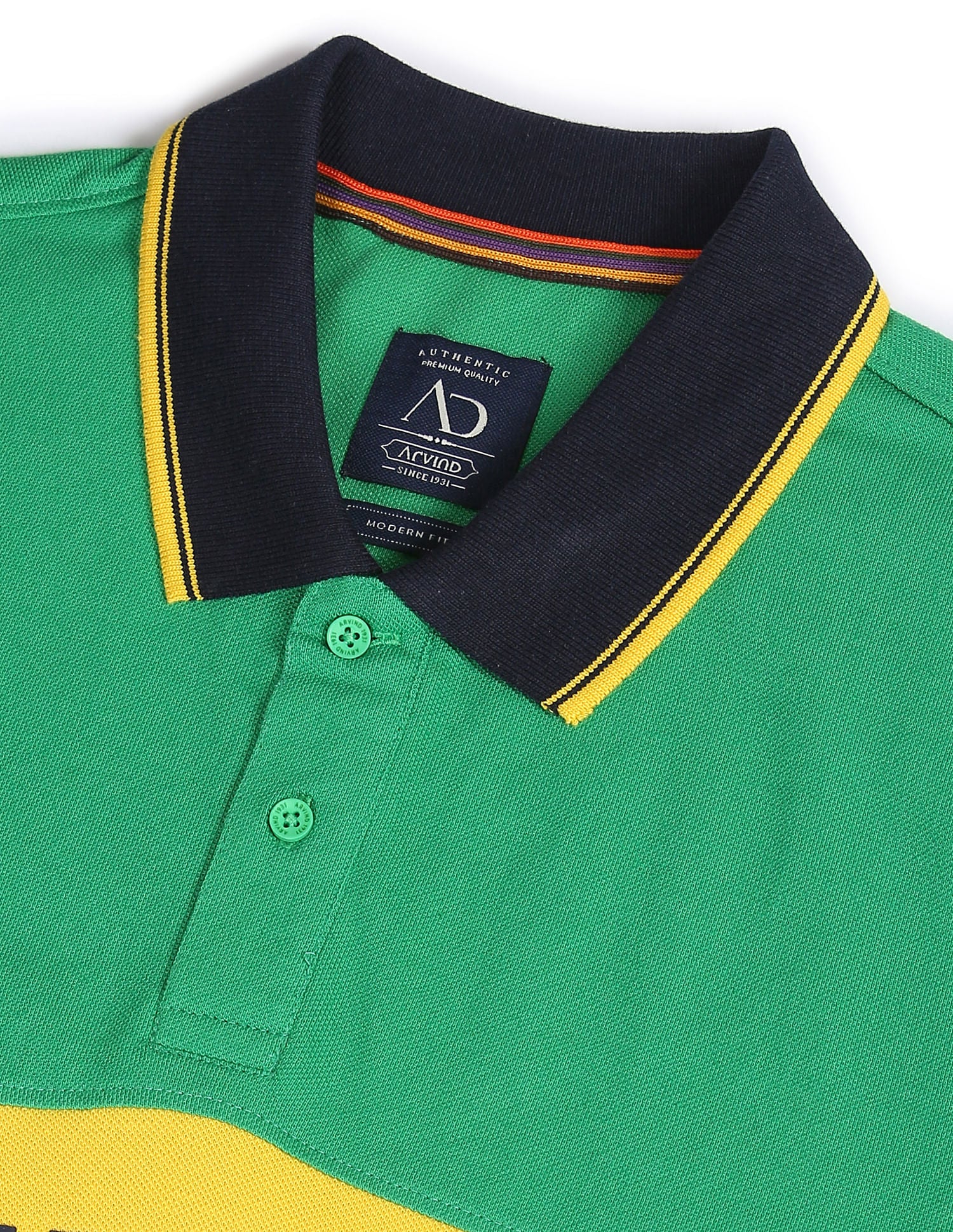 Regular Cotton Colour Block Polo Shirt