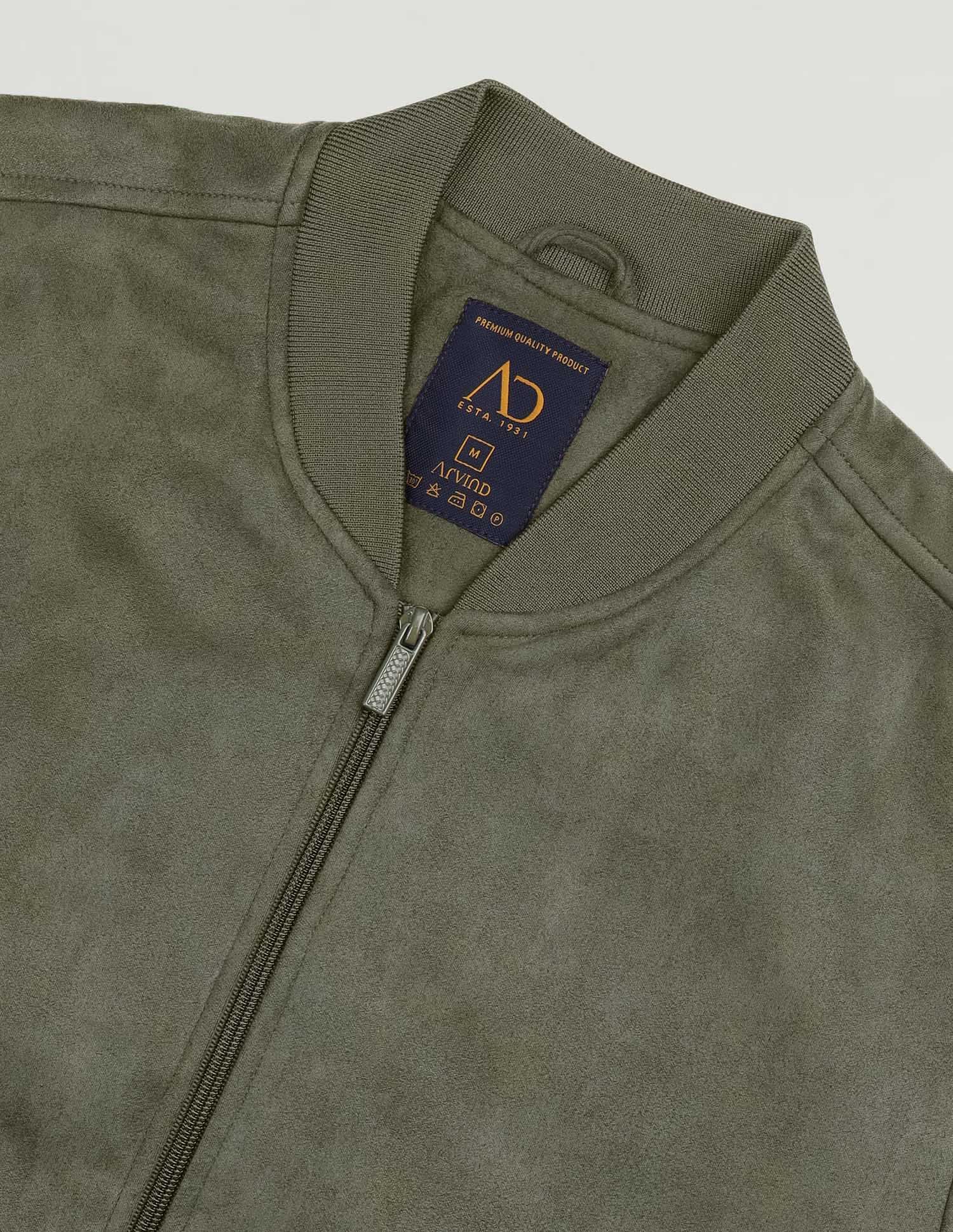 Mid-day Breeze Modern Slim Fit Suede Bomber Jacket