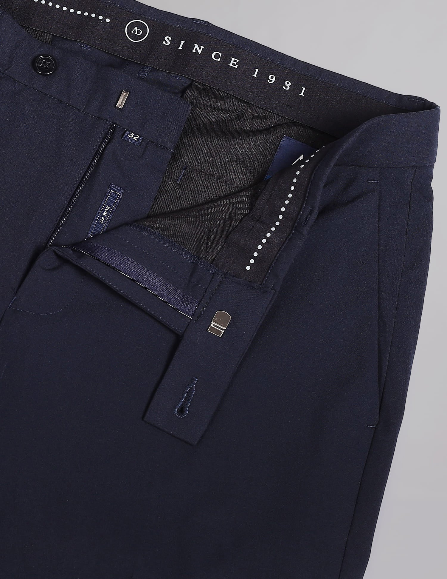 Twill Solid Smart Flex Formal Trousers