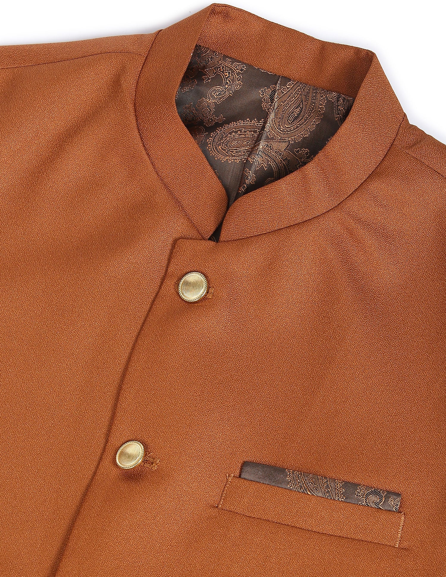Fashion-Edged Textured Tailored Regular Fit Nehru Jacket