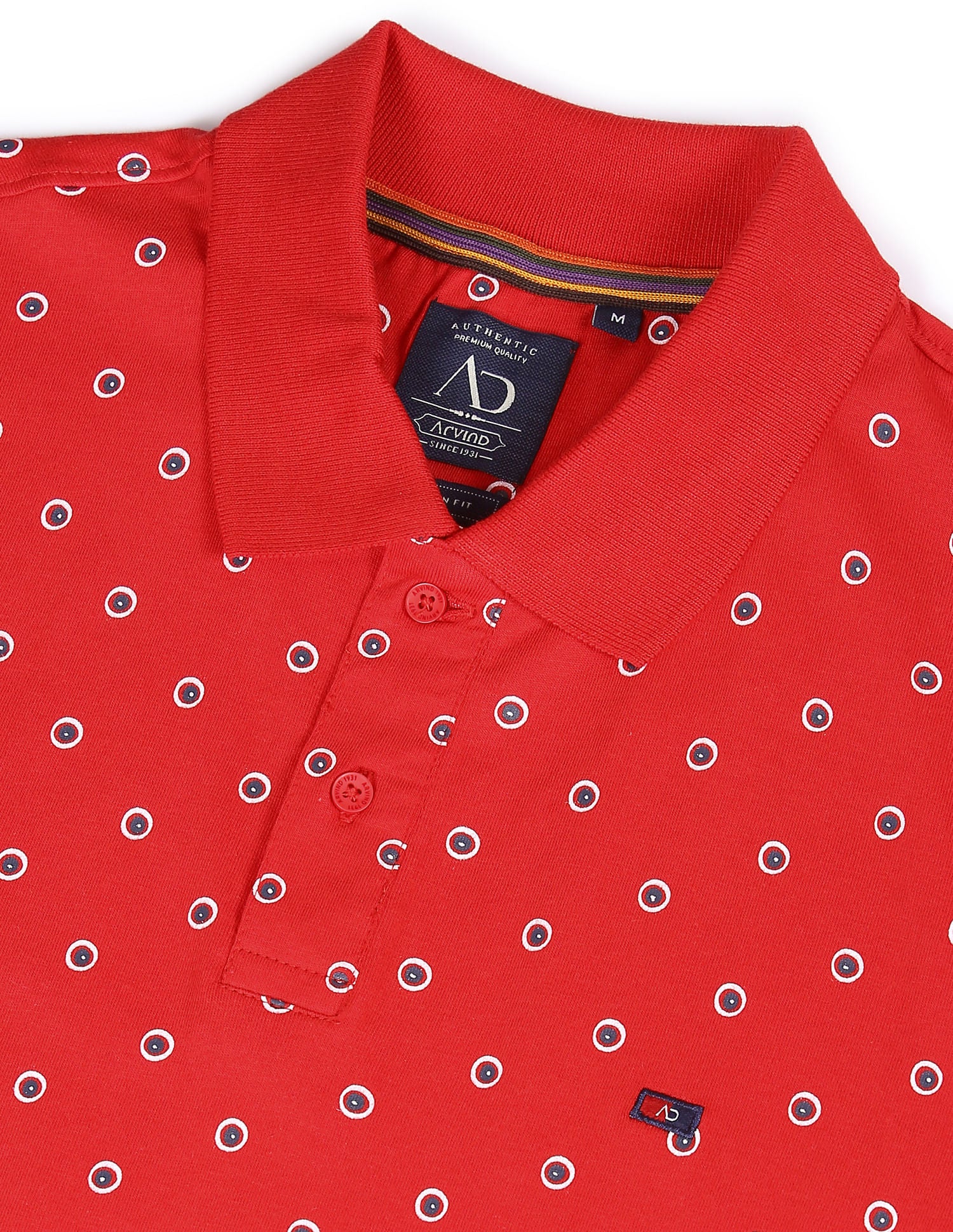 Daily Style Cotton Geometrical Print Polo Shirt