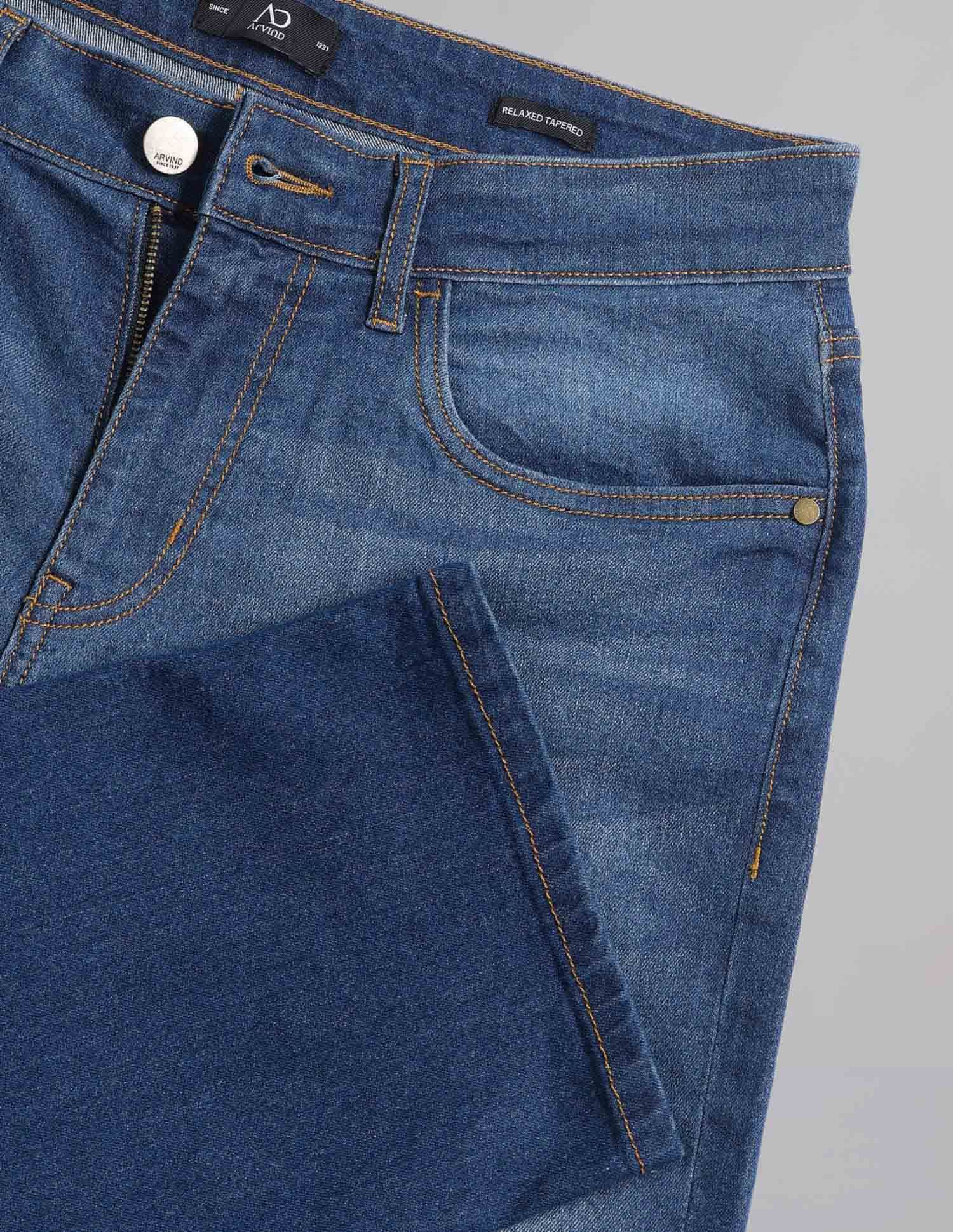 Rugged And Relaxed Fit Mid Rise Jeans