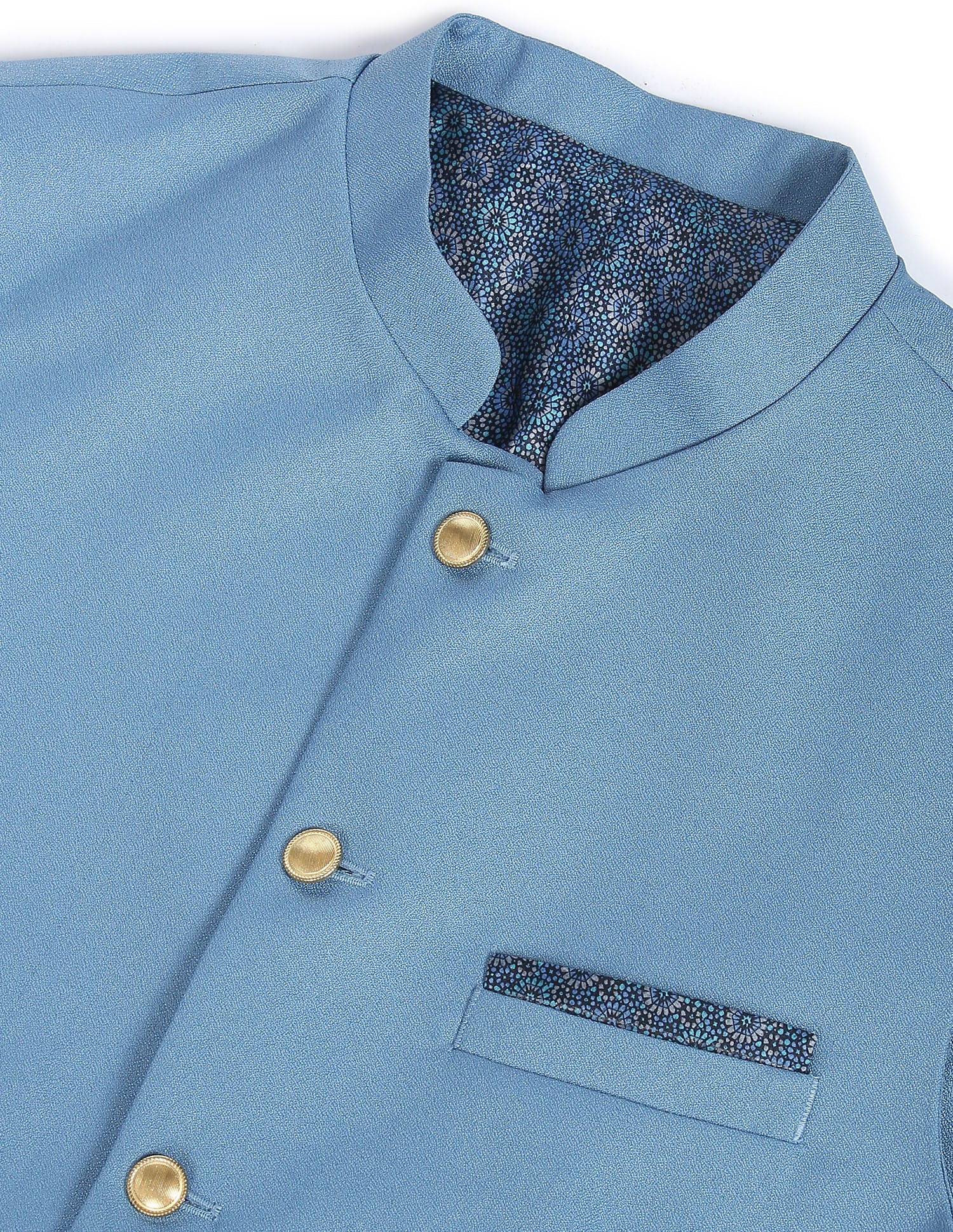 Fashion-Edged Textured Tailored Regular Fit Nehru Jacket