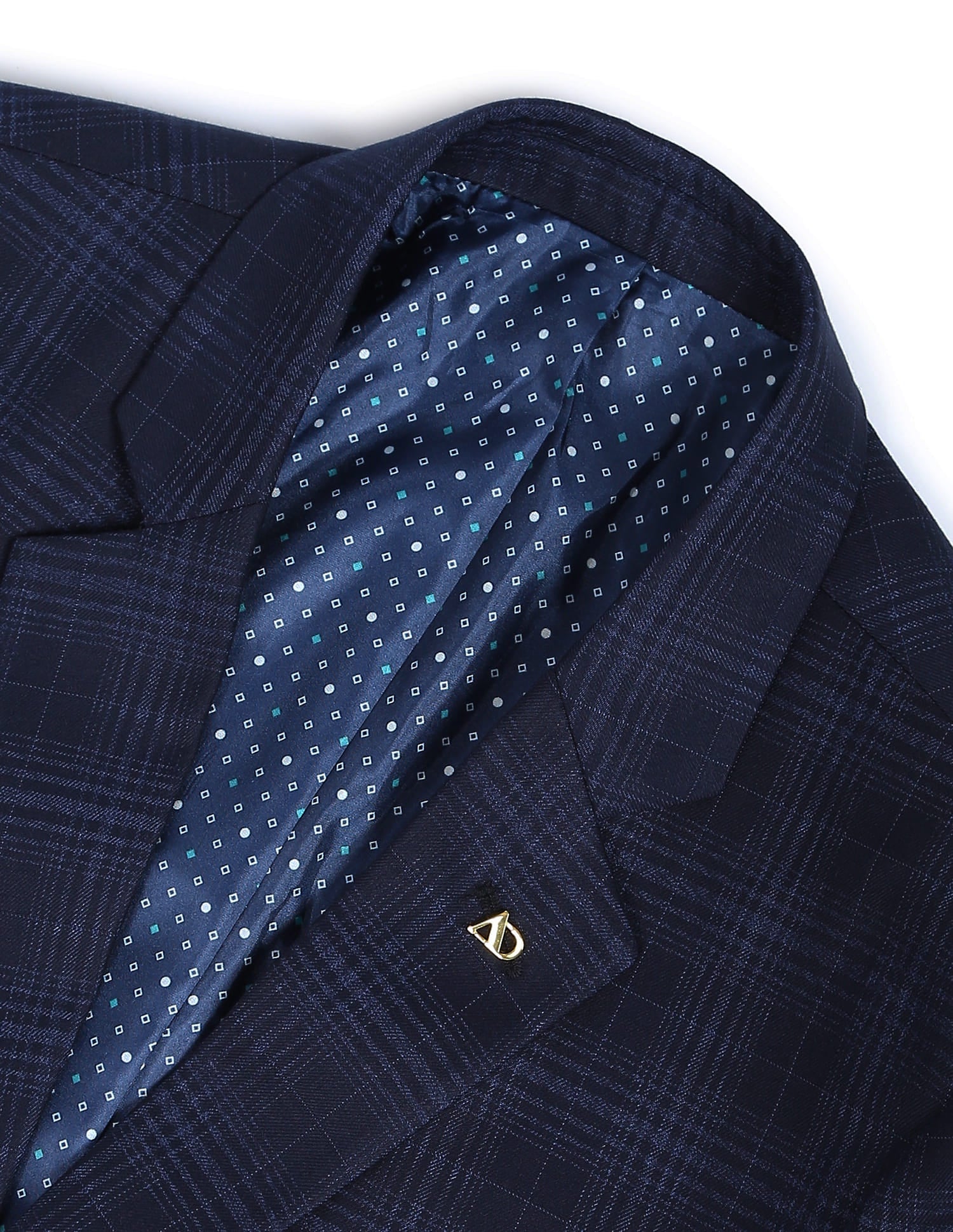 Patterned Weave Tartan Check Formal Blazer