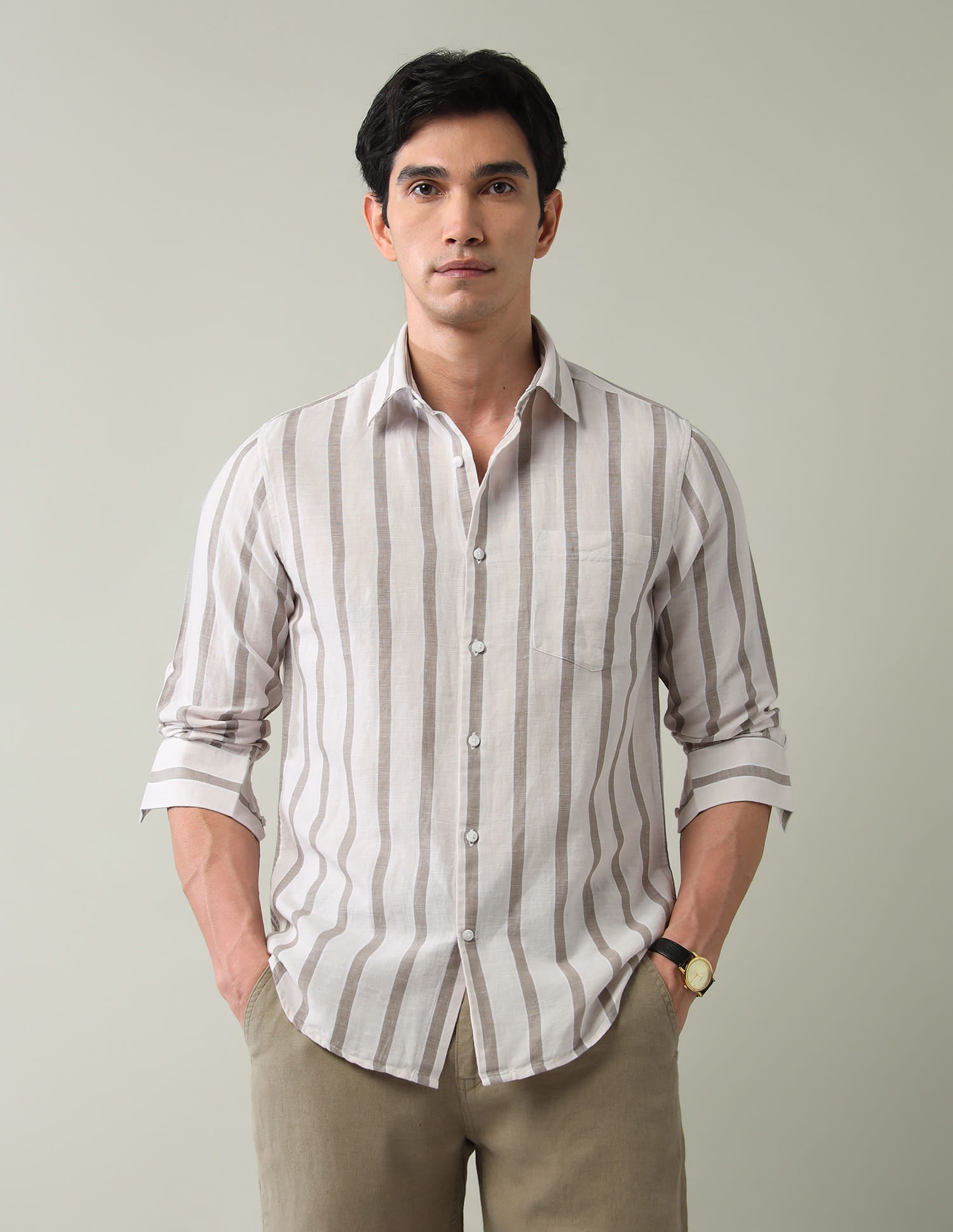 Vertical Striped Slim Fit Shirt