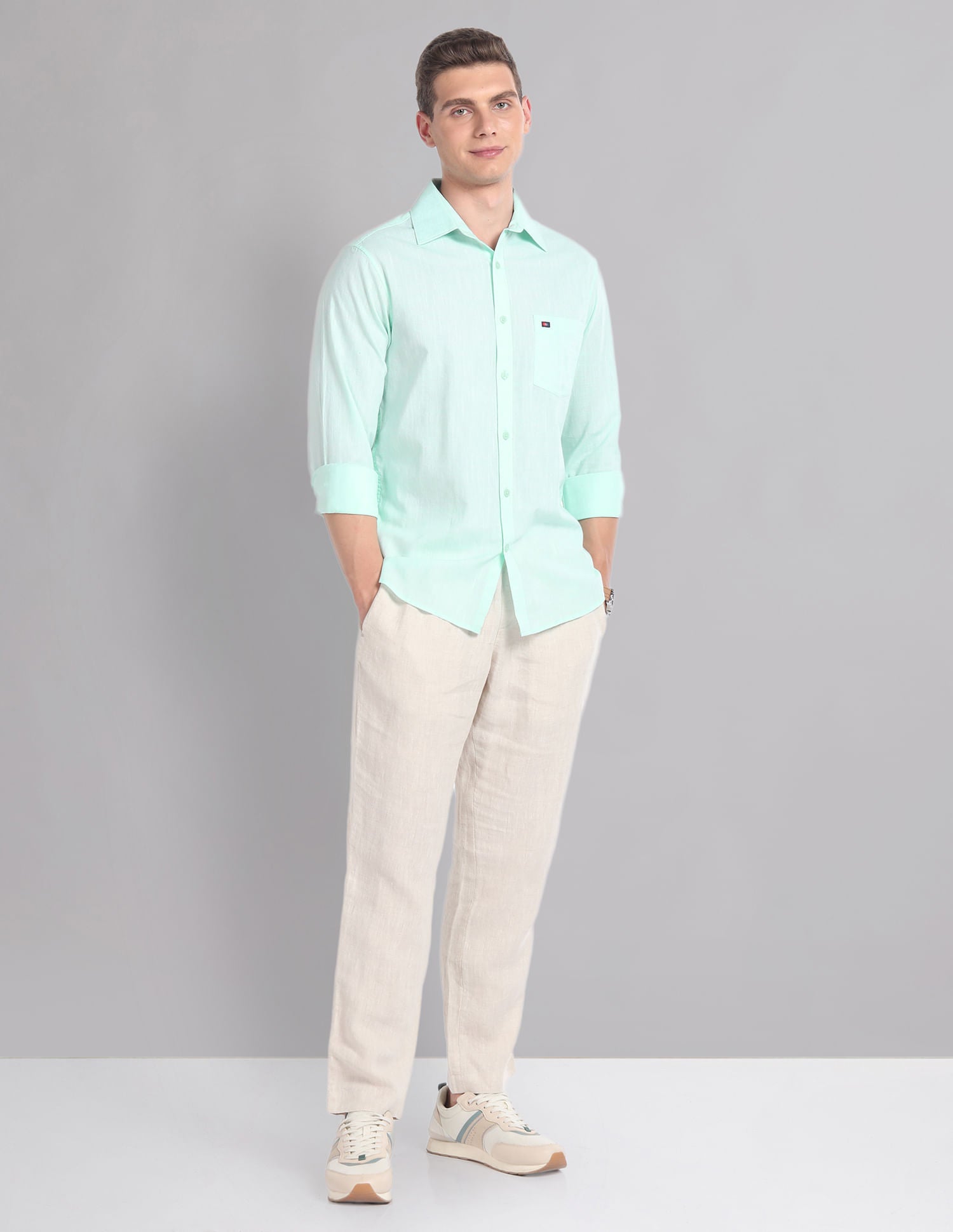 Playfully Patterned Slim Fit Summer Shirt