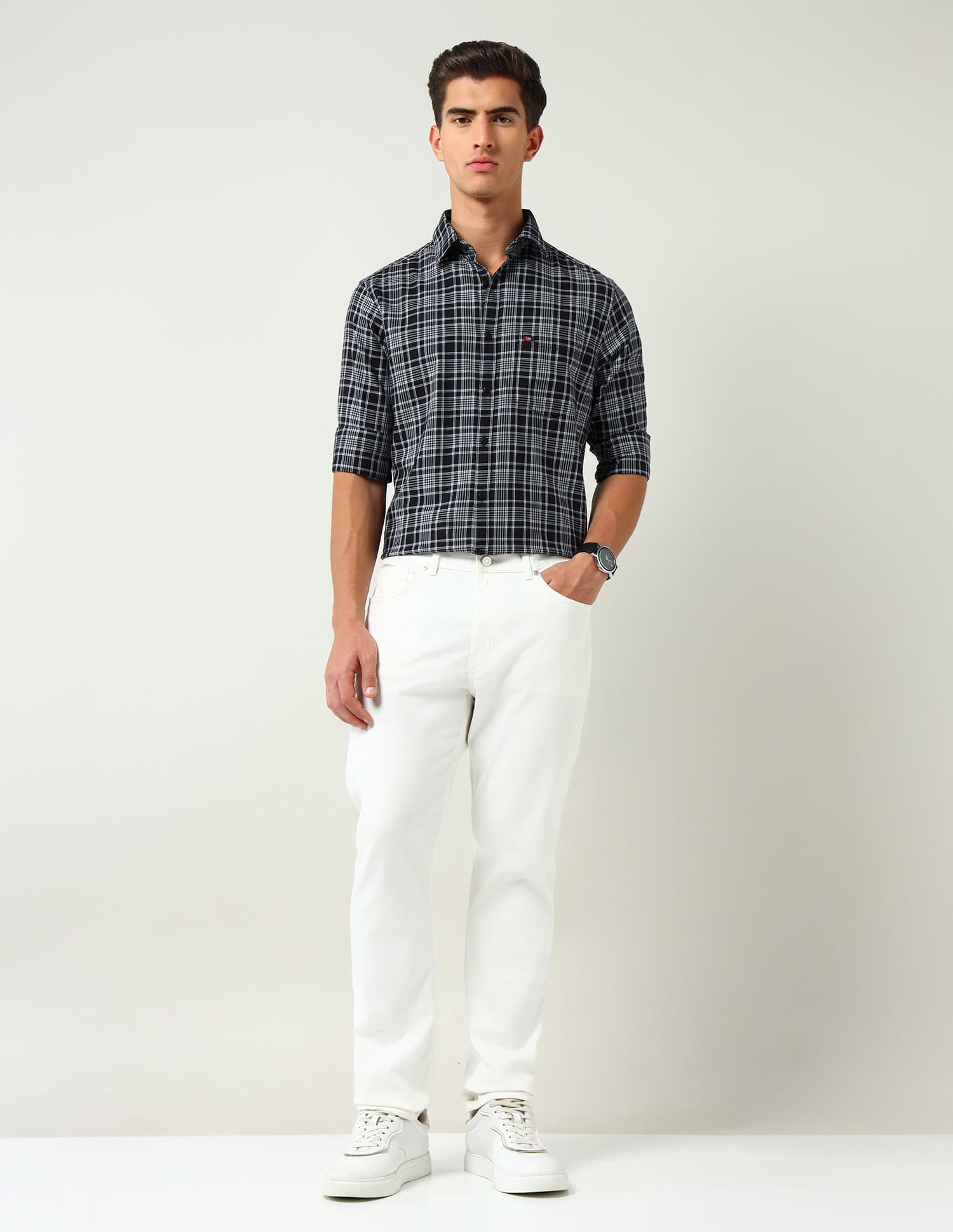 City Chronicles Modern Slim Fit Tartan Checked Shirt