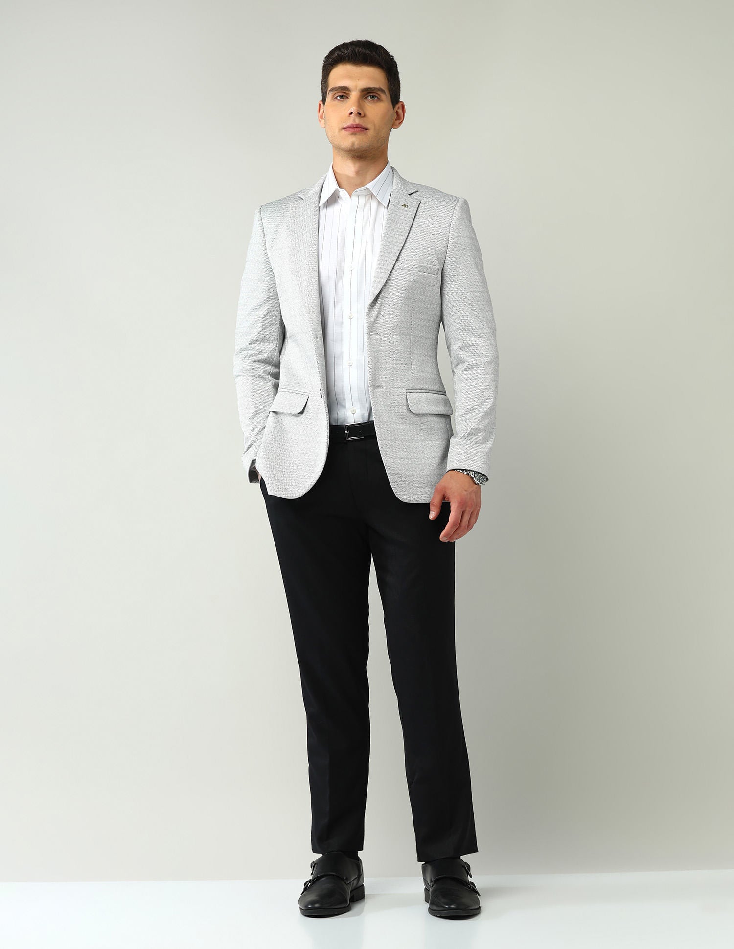 Office-Powered Tailored Fit Textured Blazer