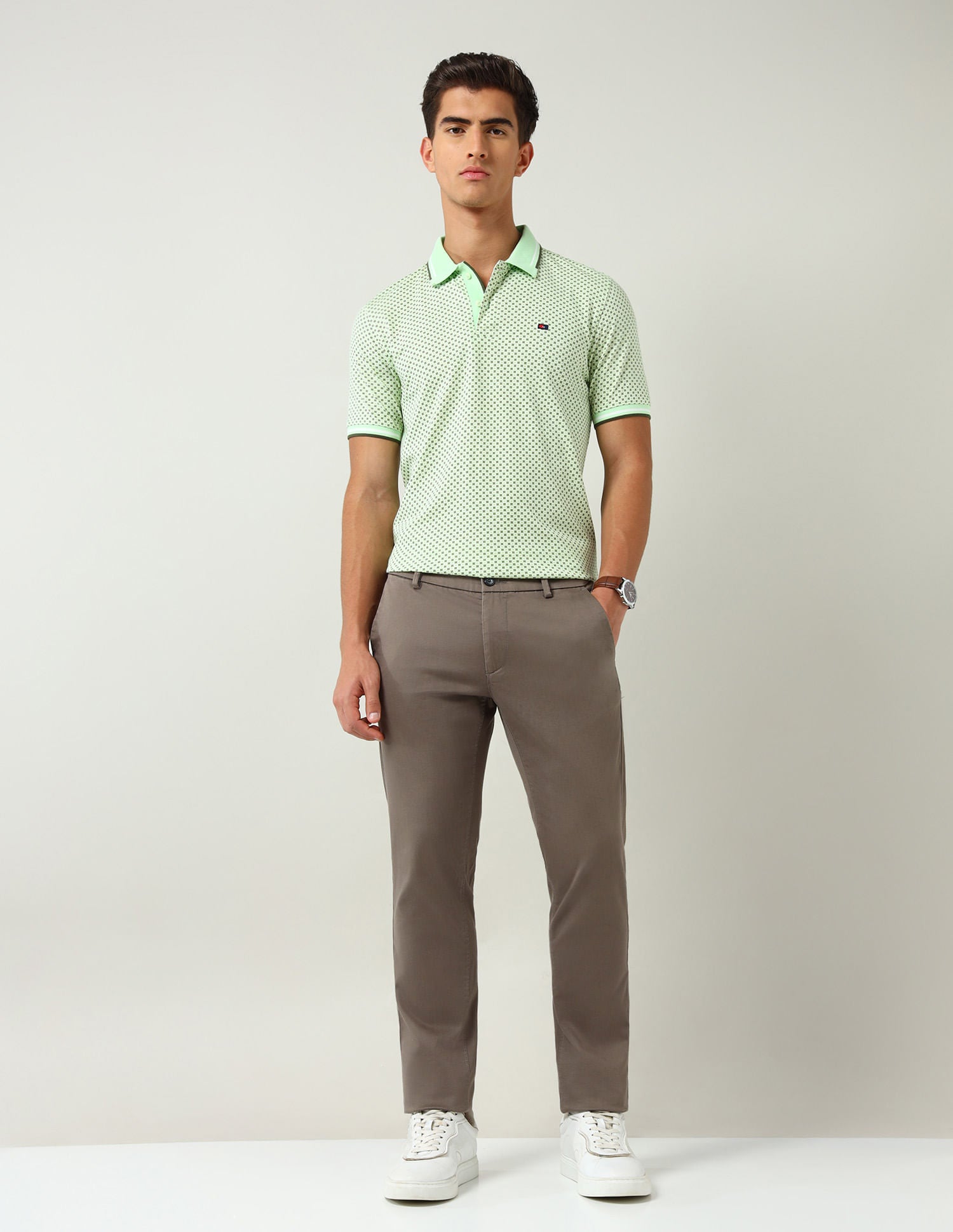 City Adventure Modern Slim Fit Geometric Printed Polo Shirt