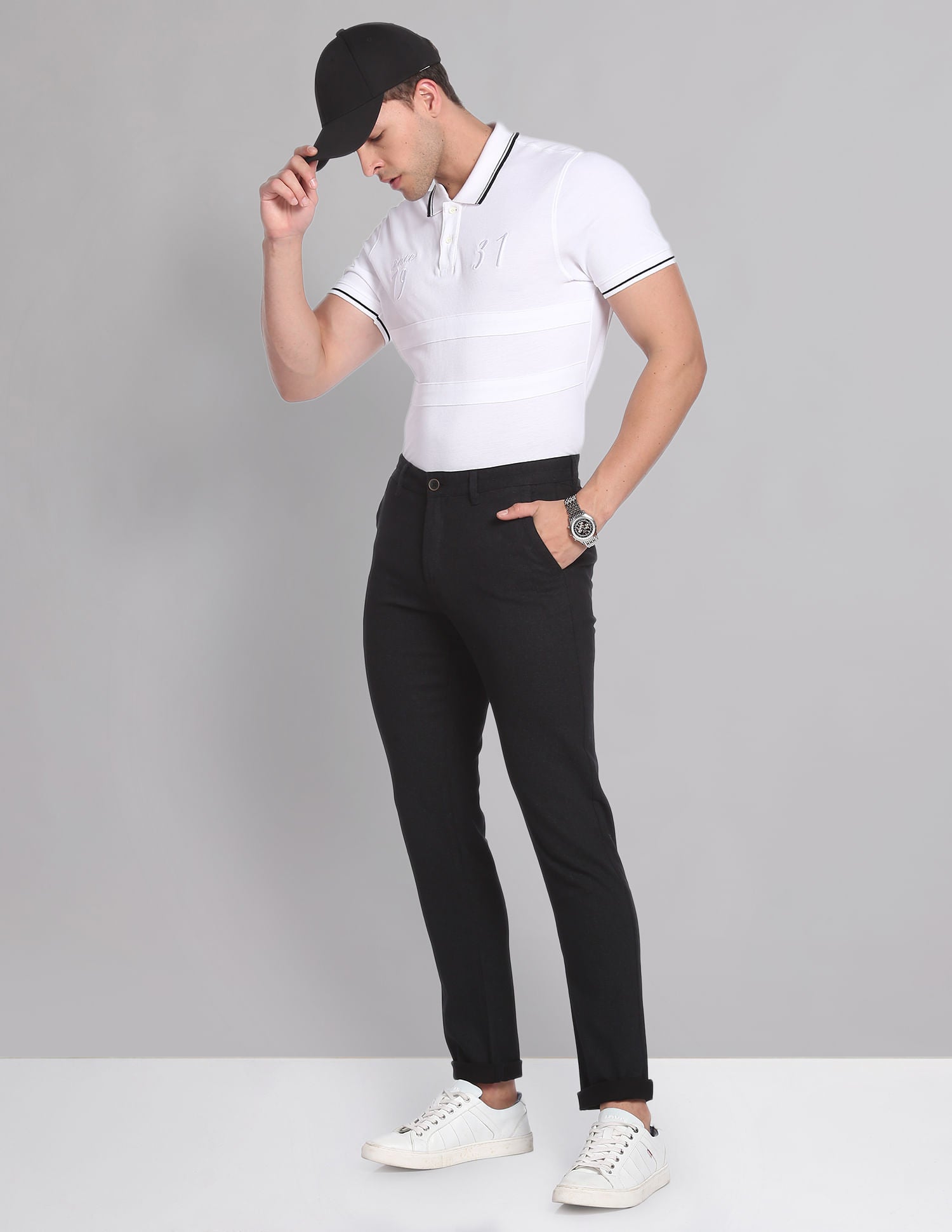 Luxe Grid Heathered Dobby Casual Chinos