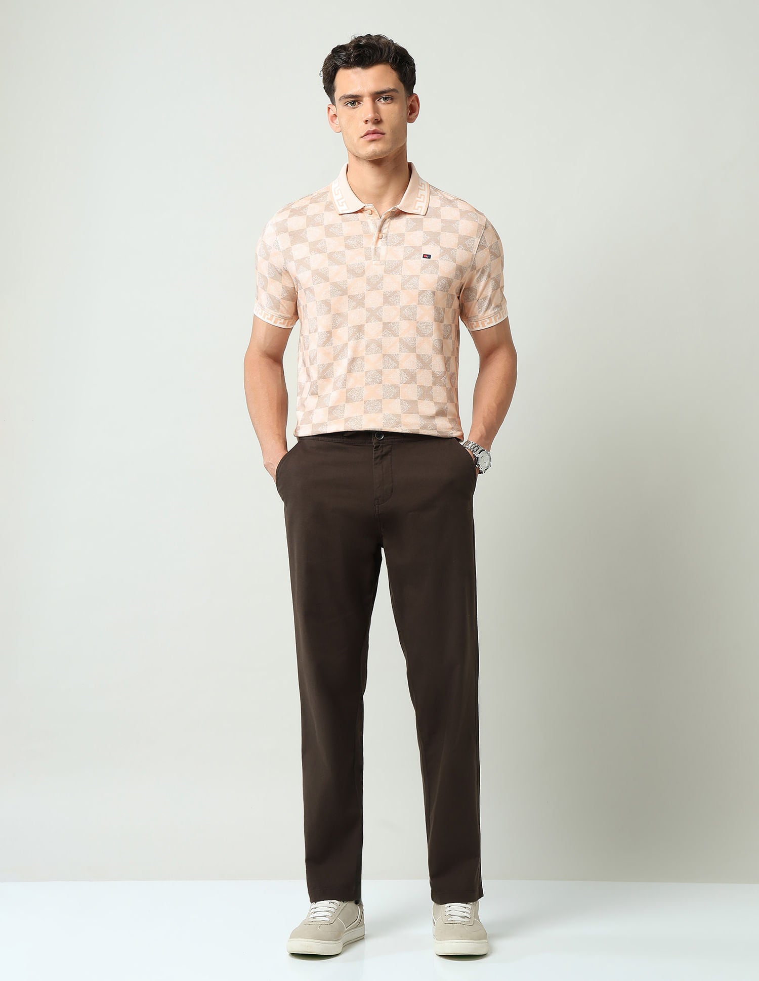 Style Edit Geometric Printed Slim Fit Polo Shirt