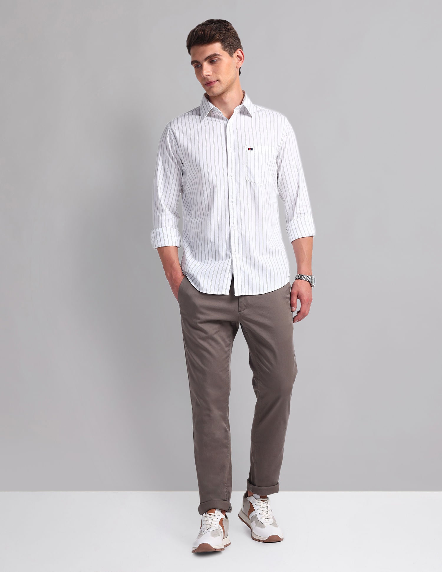 Urban Adventure Vertical Striped Cotton Shirt