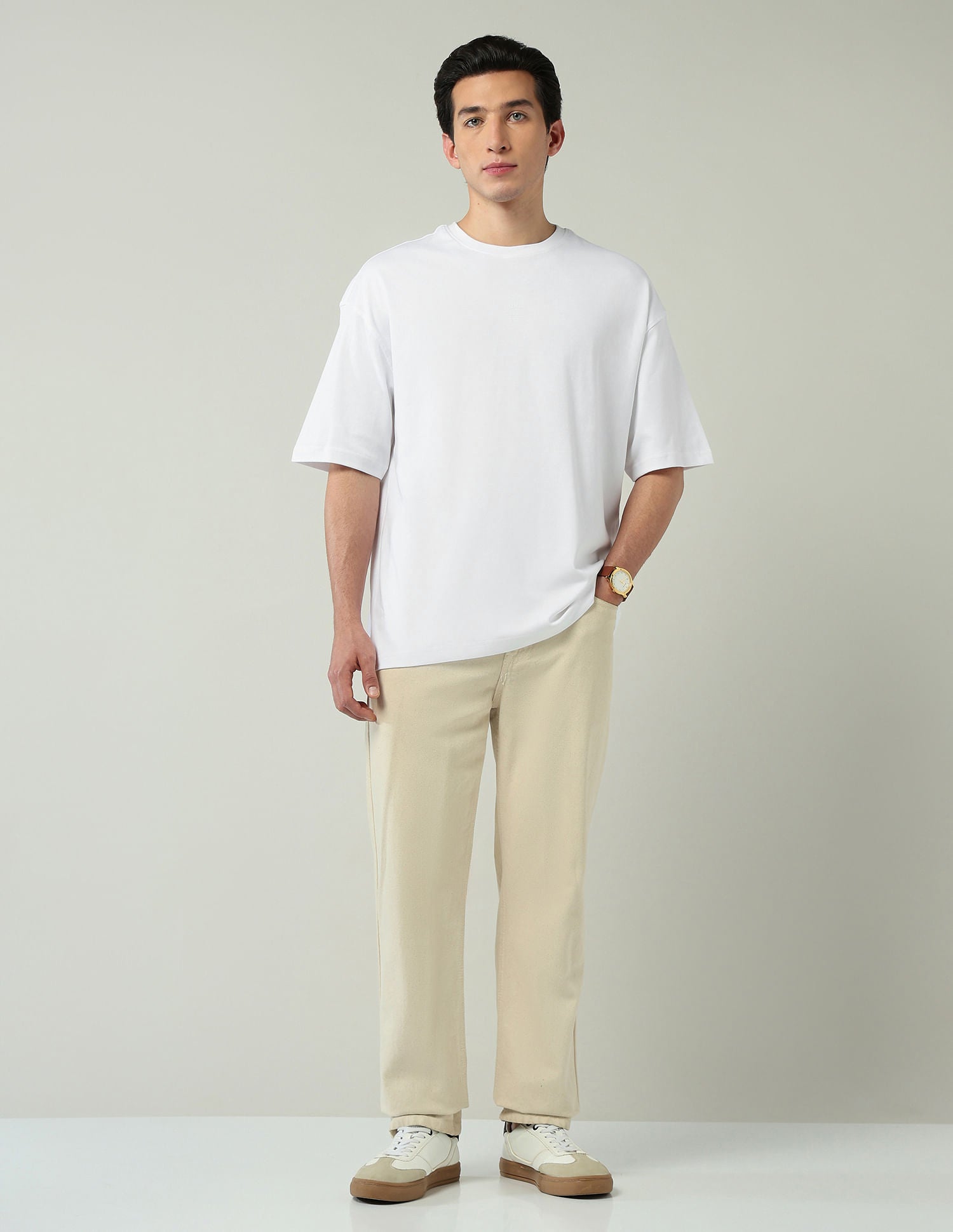 Street-Style Oversized Fit Solid T-Shirt