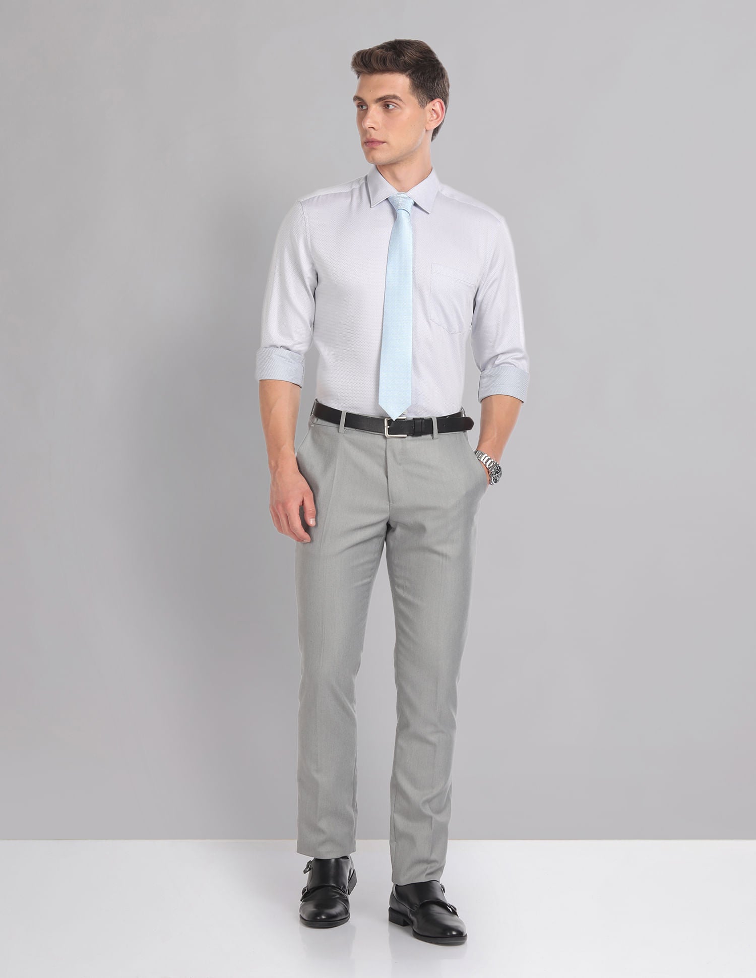 Corporate Rhythm Slim Fit Cotton Dobby Evening Shirt