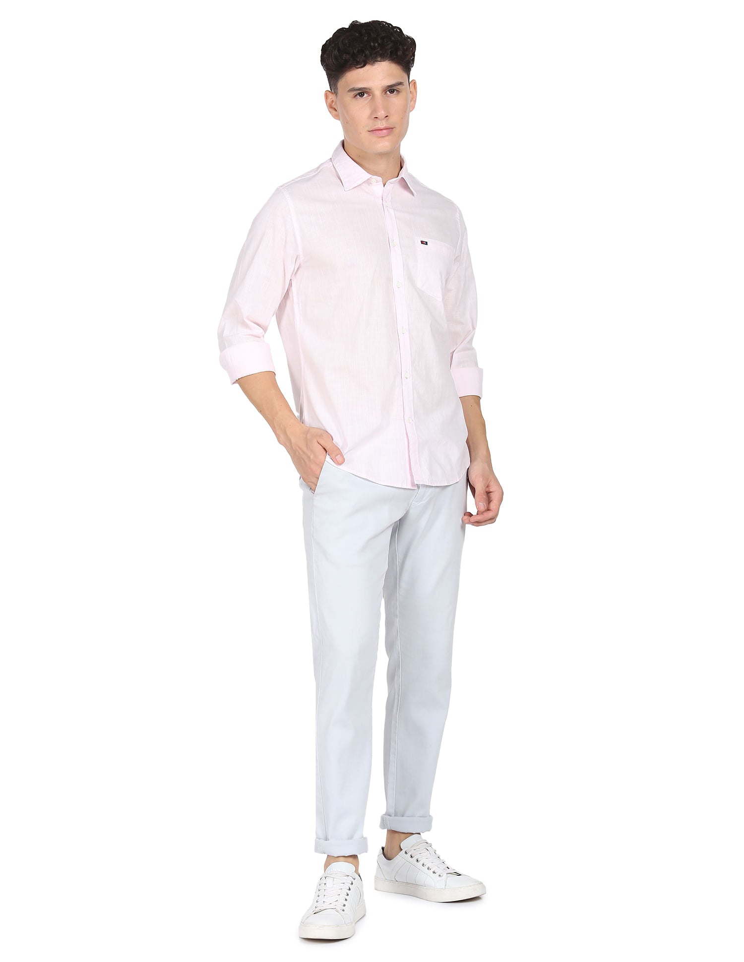 Regular Modern Slim Fit Solid Casual Shirt