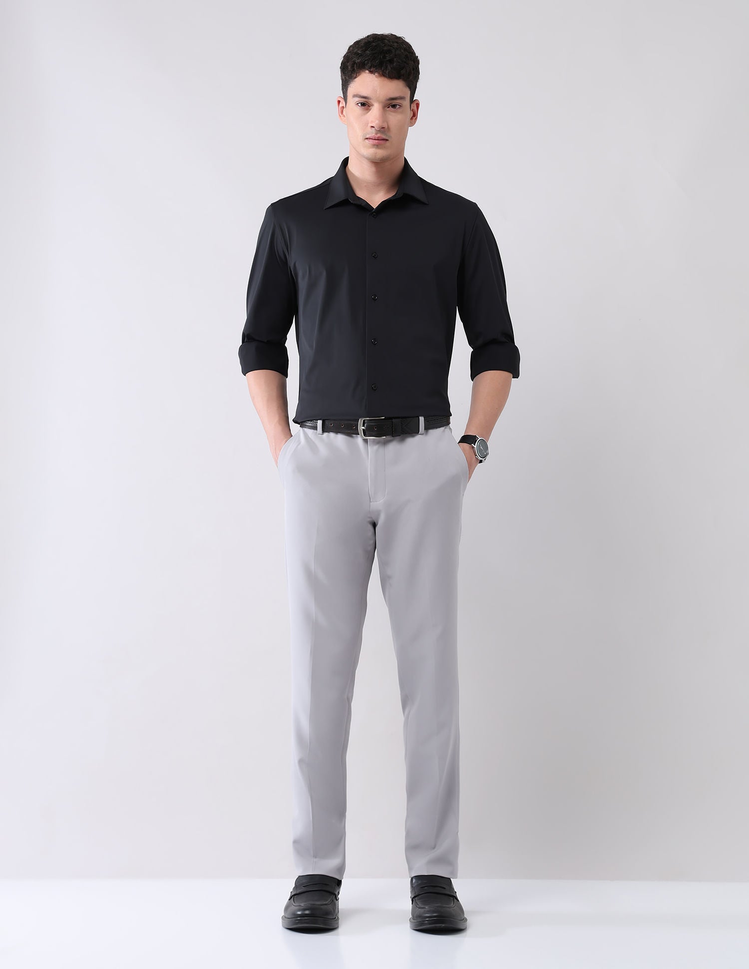 Stylish Hypermove Solid Shirt