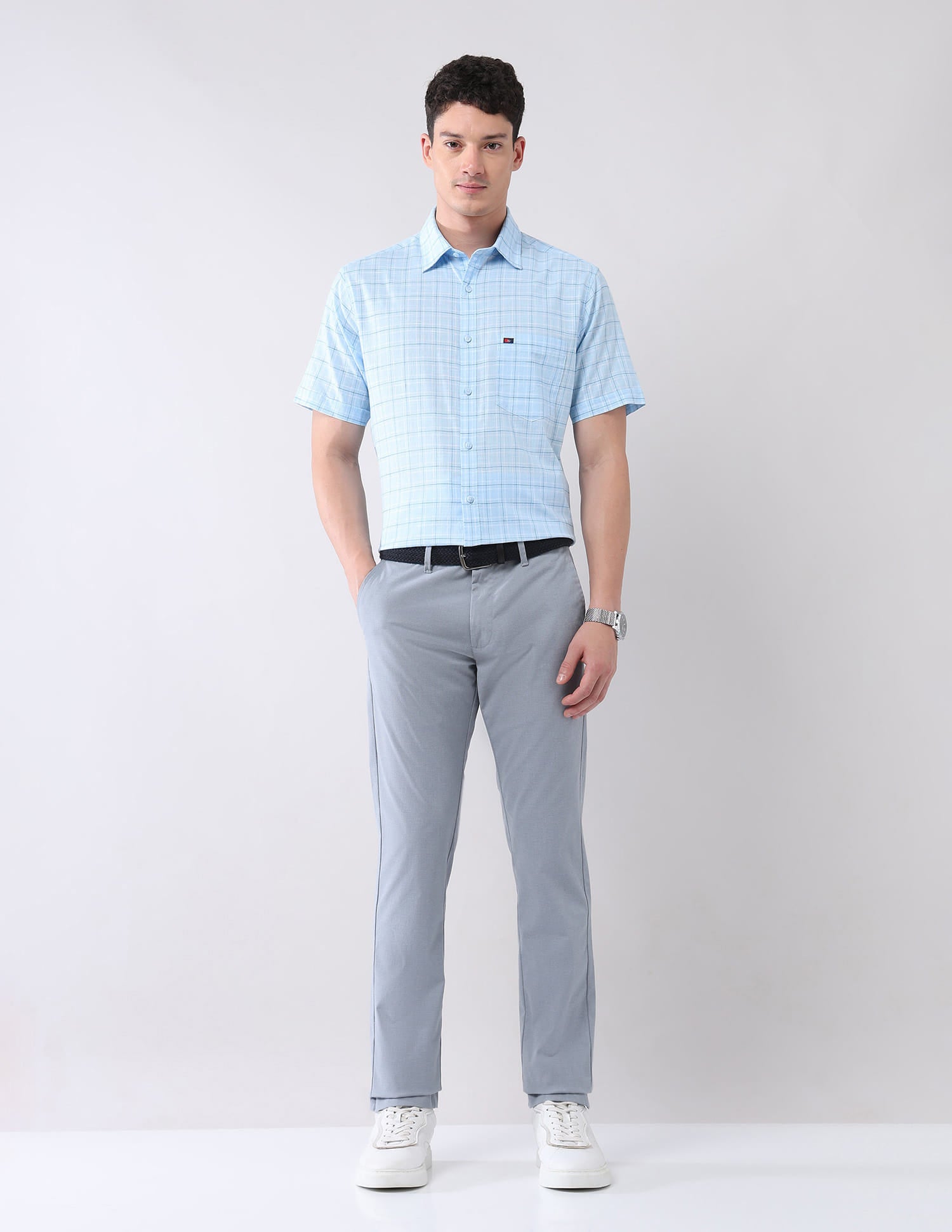 City Chronicles Modern Slim Fit Tartan Checked Shirt