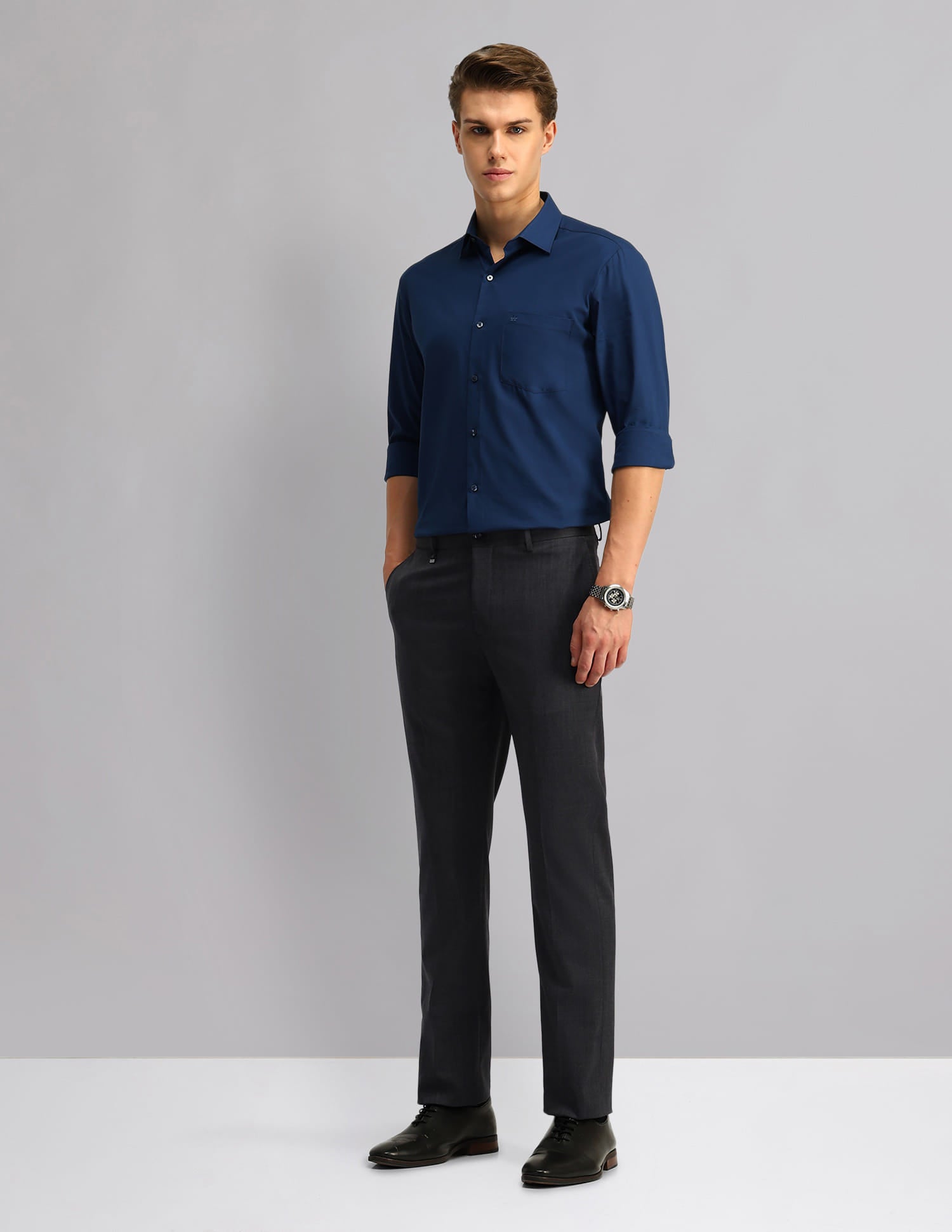 Regulat fit Twill Formal Trousers