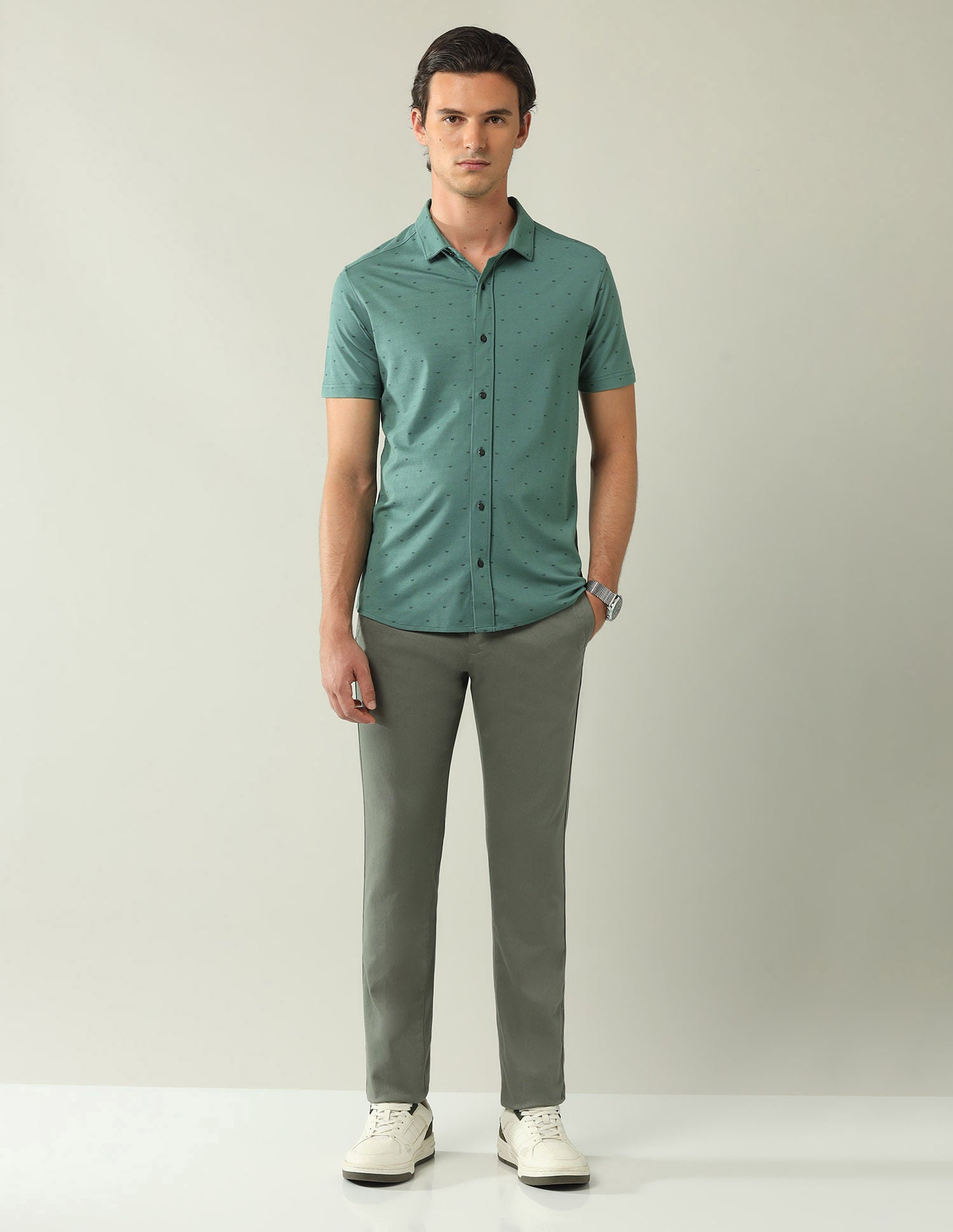 Regular Slim Fit All-Over Printed Shirt