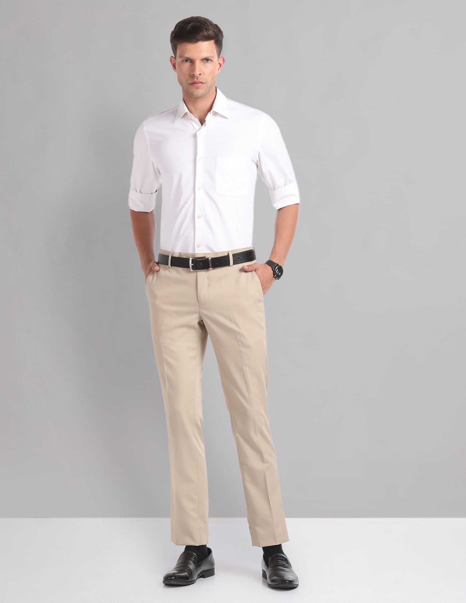Classic Slim Fit Dobby Formal Trousers