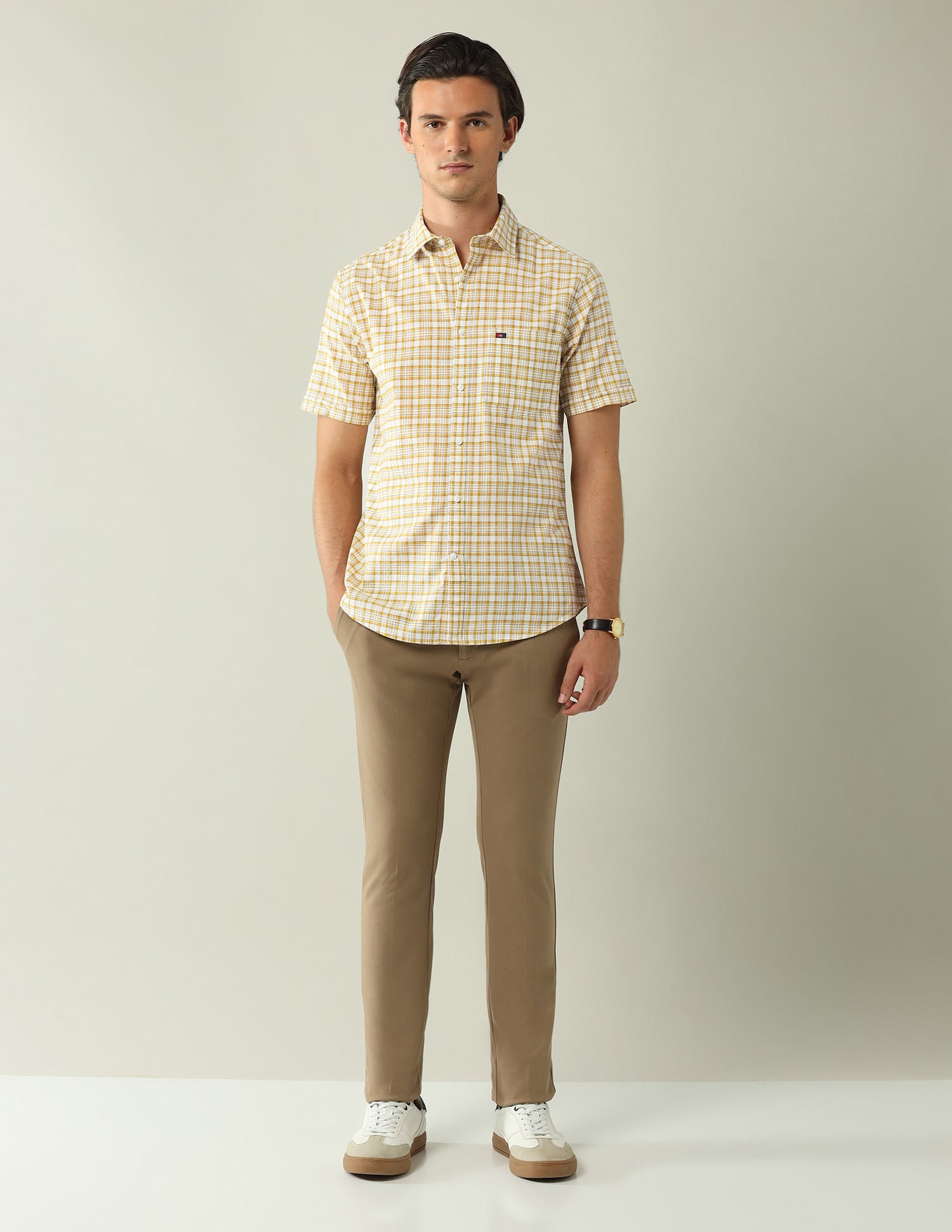 City Chronicles Modern Slim Fit Tartan Checked Shirt
