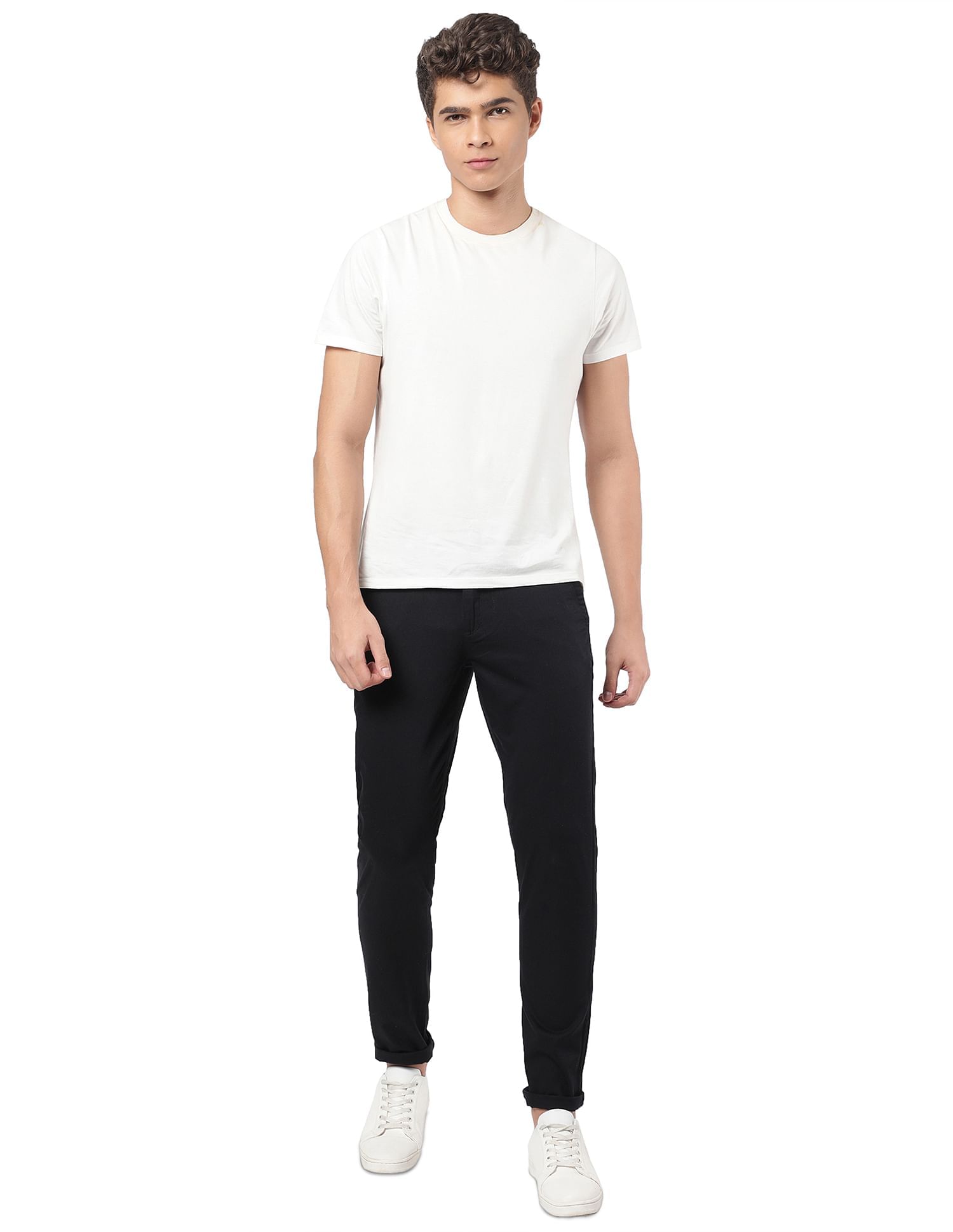 Regular Fit Solid Casual Chinos