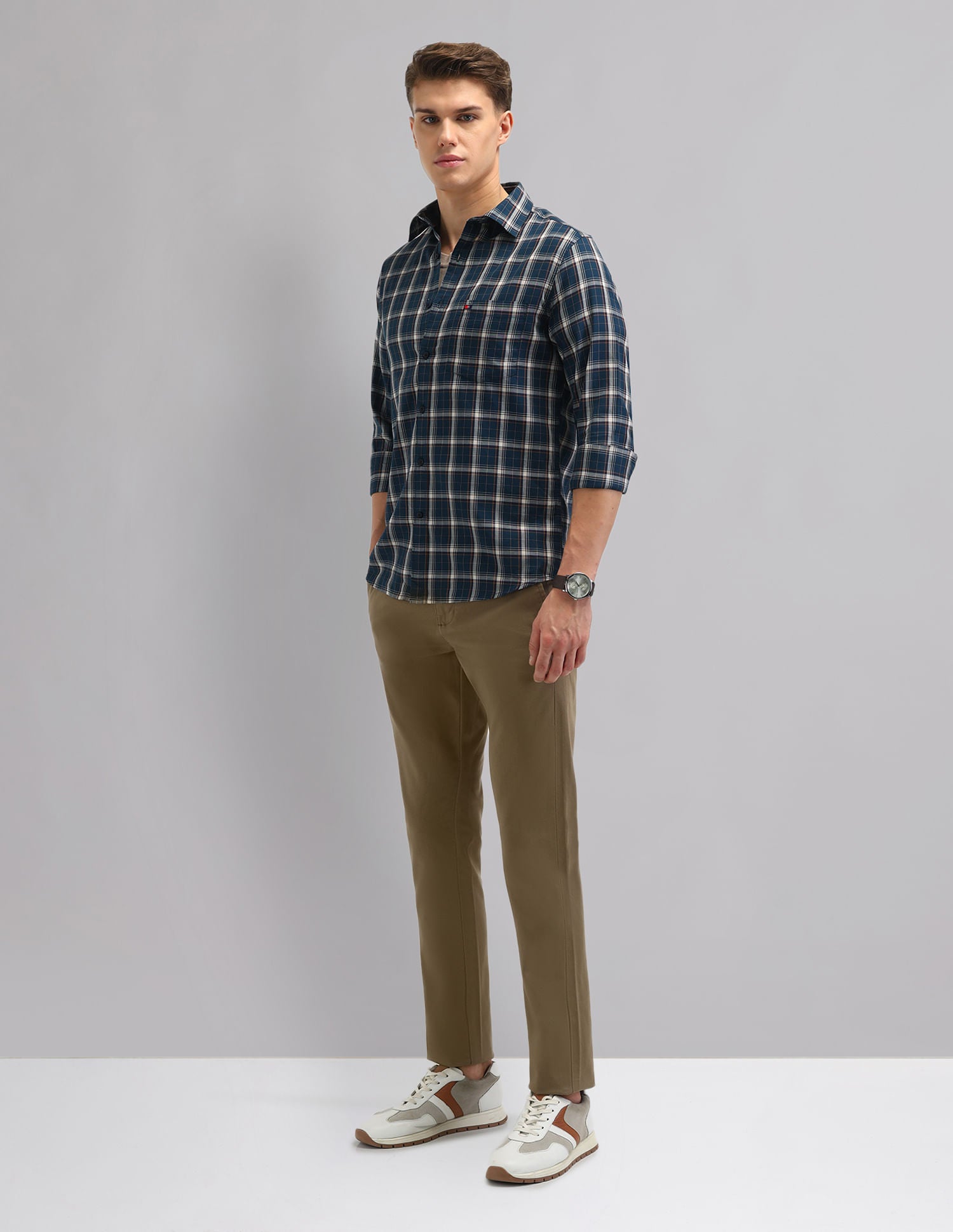 Corporate Sharp Modern Slim Fit Checked Shirt